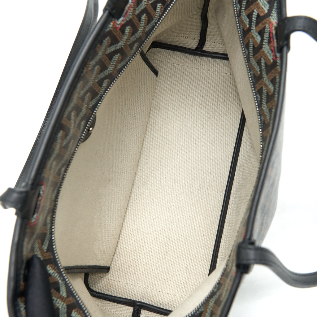 GOYARD BLACK/VIOLET GOYARDINE COATED CANVAS TOTE BAG