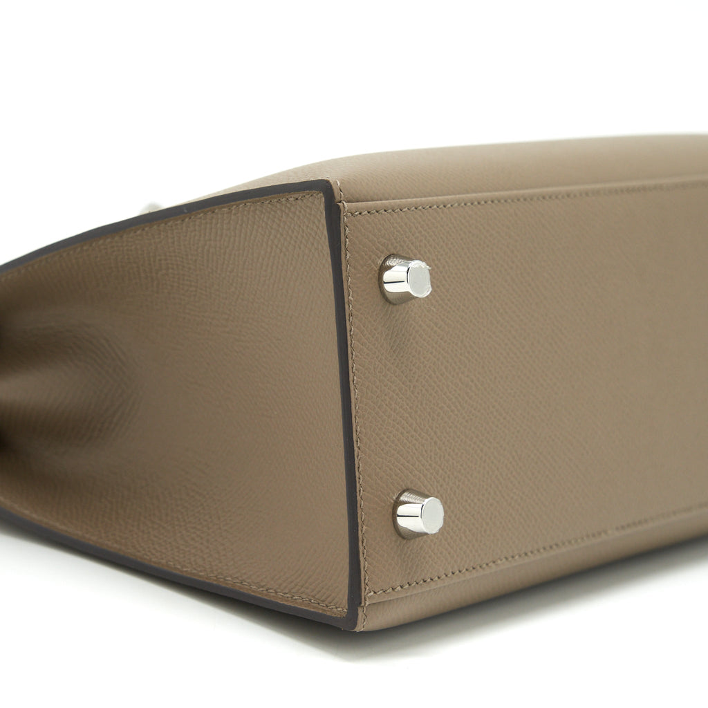 HERMES KELLY 25 SELLIER VEAU EPSOM ETOUPE/ALEZAN/BISCUIT SHW