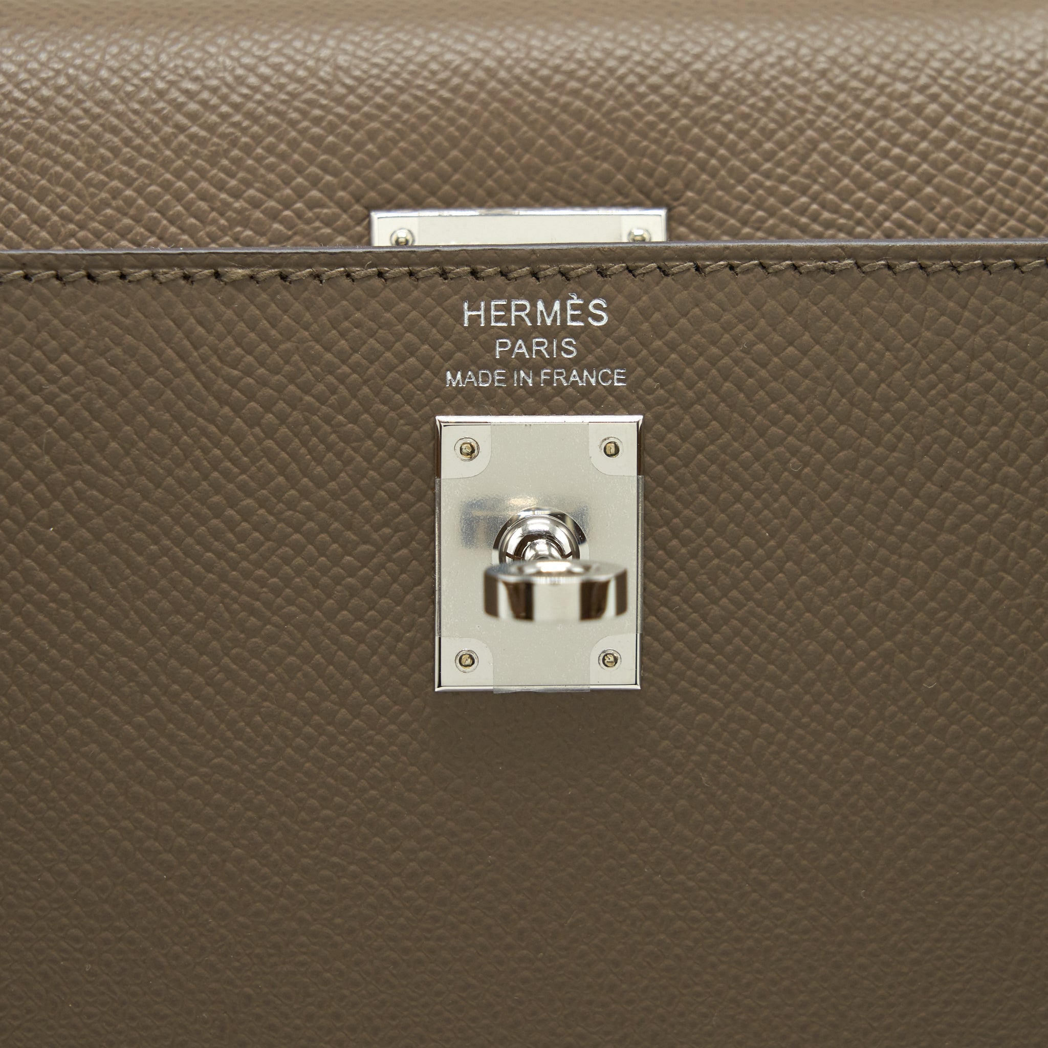 HERMES KELLY 25 SELLIER VEAU EPSOM ETOUPE/ALEZAN/BISCUIT SHW