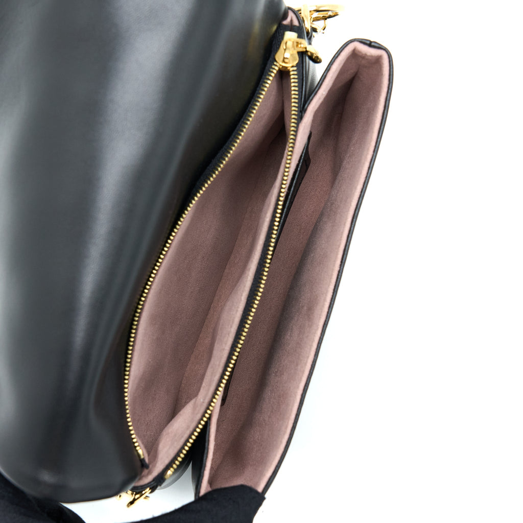 LOUIS VUITTON POCHETTE COUSSIN MONOGRAM-EMBOSSED LAMBSKIN BLACK GHW