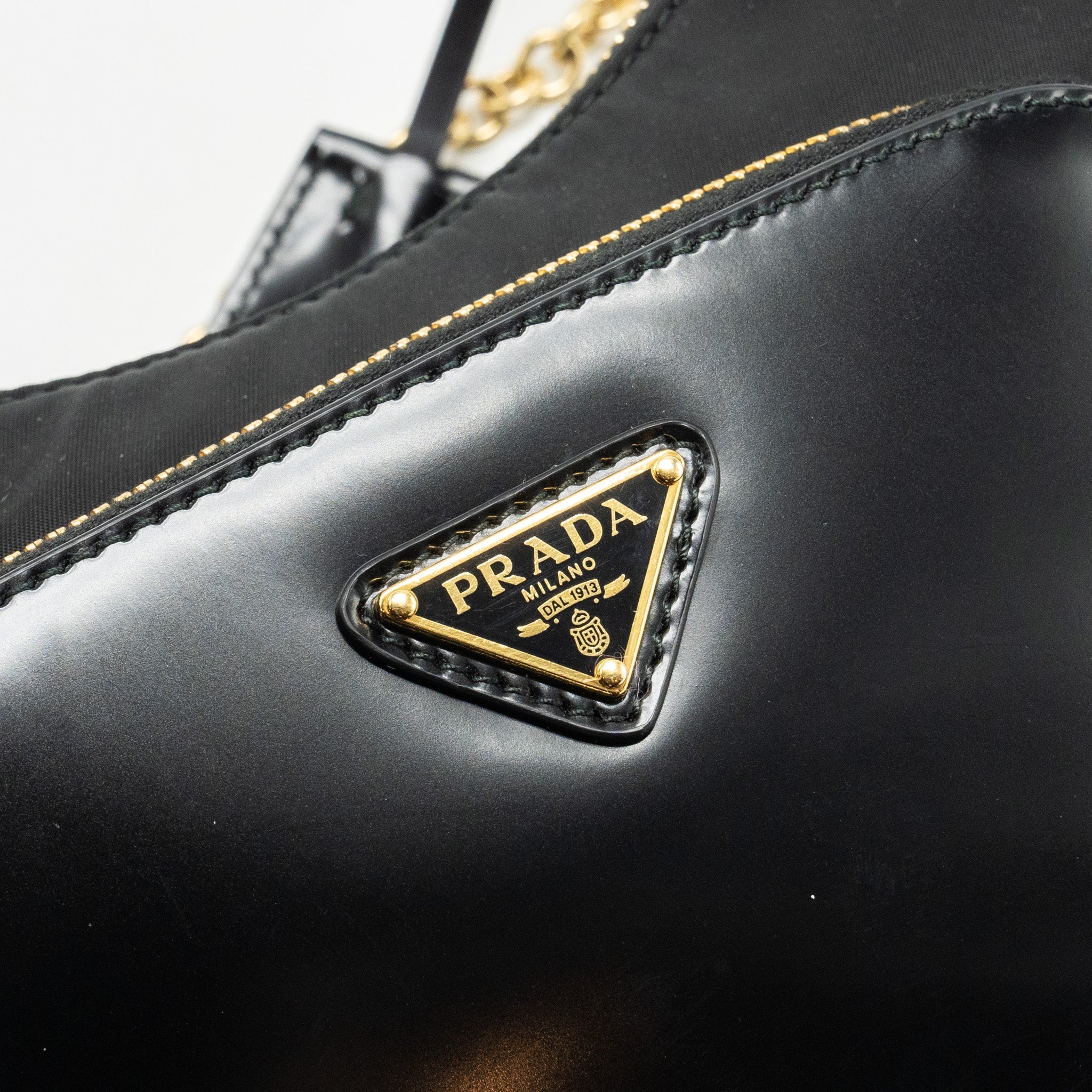 PRADA RE-NYLON MINI BAG NYLON/ CALFSKIN BLACK GHW