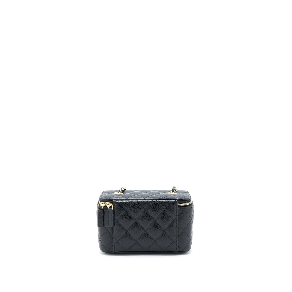 CHANEL LONG VANITY WITH CHAIN CAVIAR BLACK LGHW