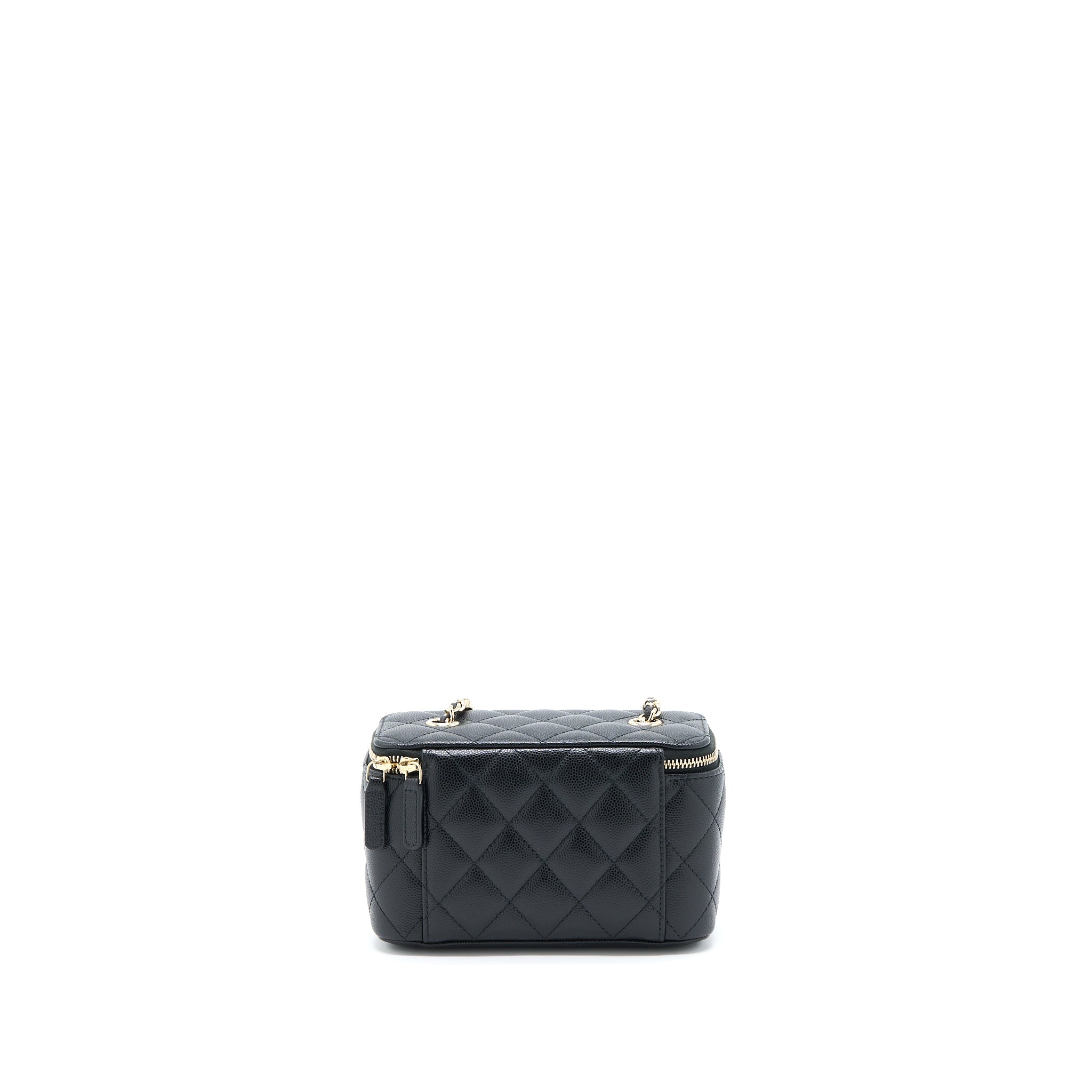 CHANEL LONG VANITY WITH CHAIN CAVIAR BLACK LGHW
