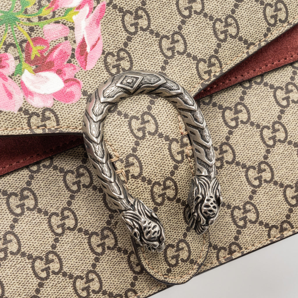 GUCCI DIONYSUS SHOULDER BAG FLOWER PRINTED/GG SUPREME CANVAS SHW