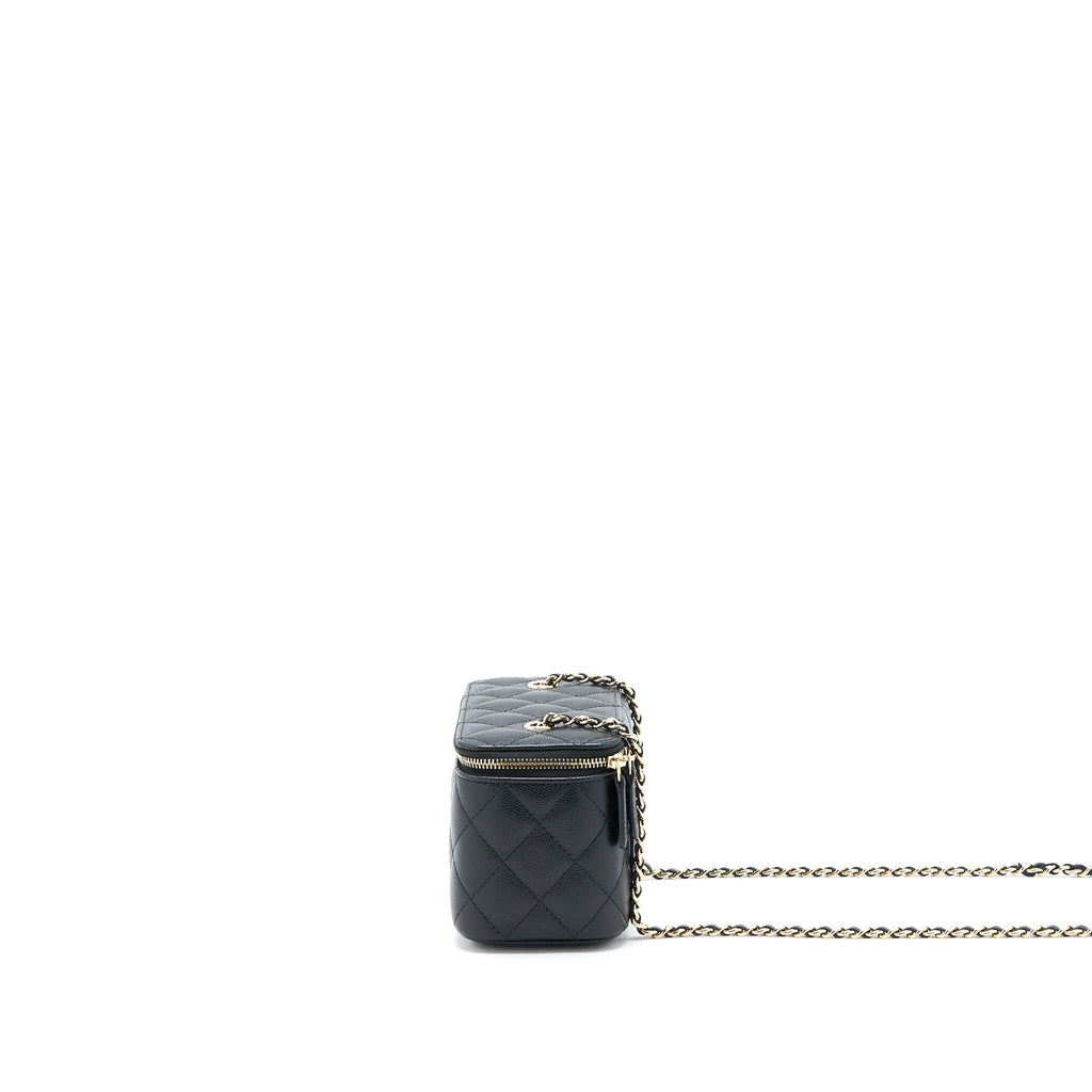 CHANEL LONG VANITY WITH CHAIN CAVIAR BLACK LGHW
