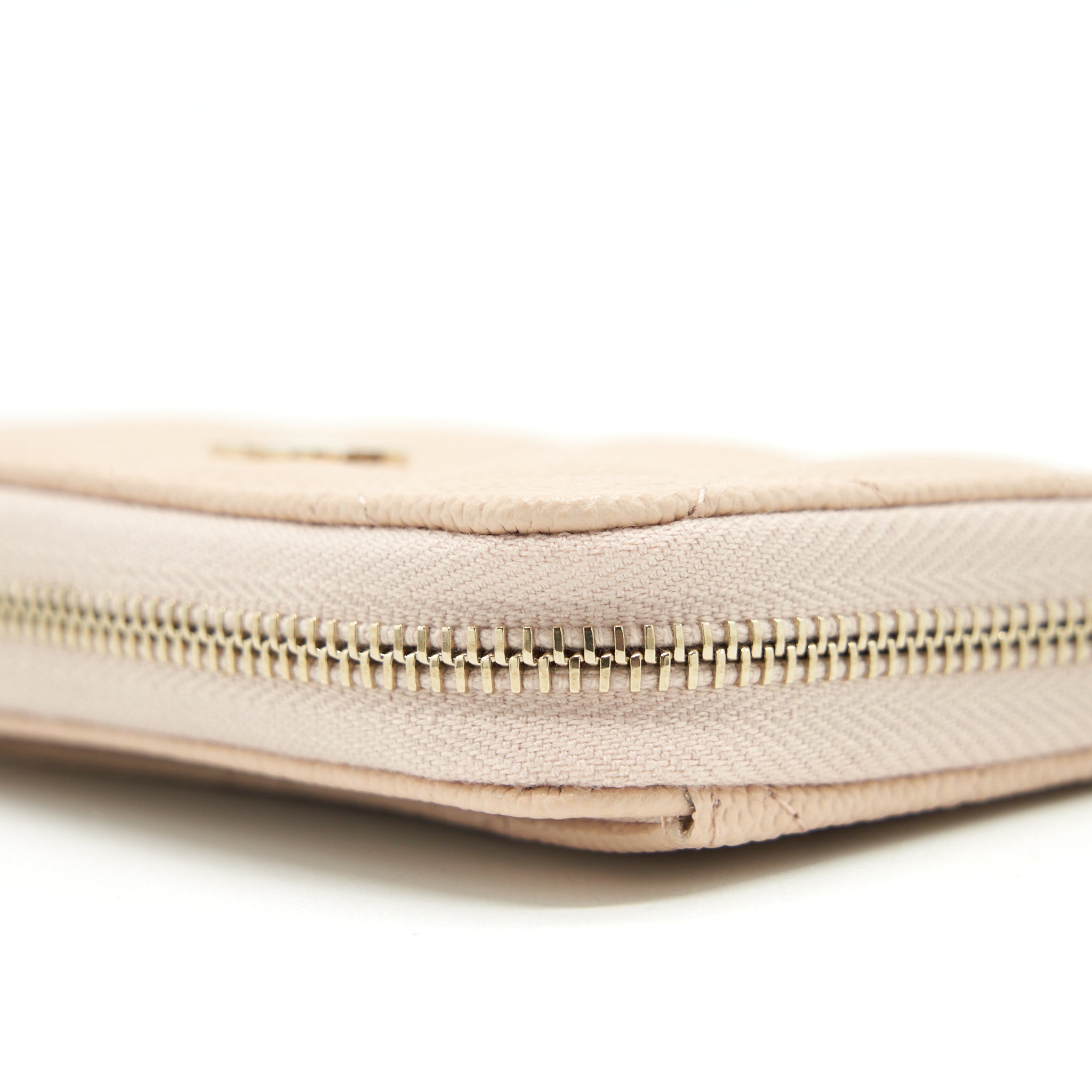 CHANEL 22C ZIPPY CARD HOLDER CAVIAR LIGHT BEIGE LGHW