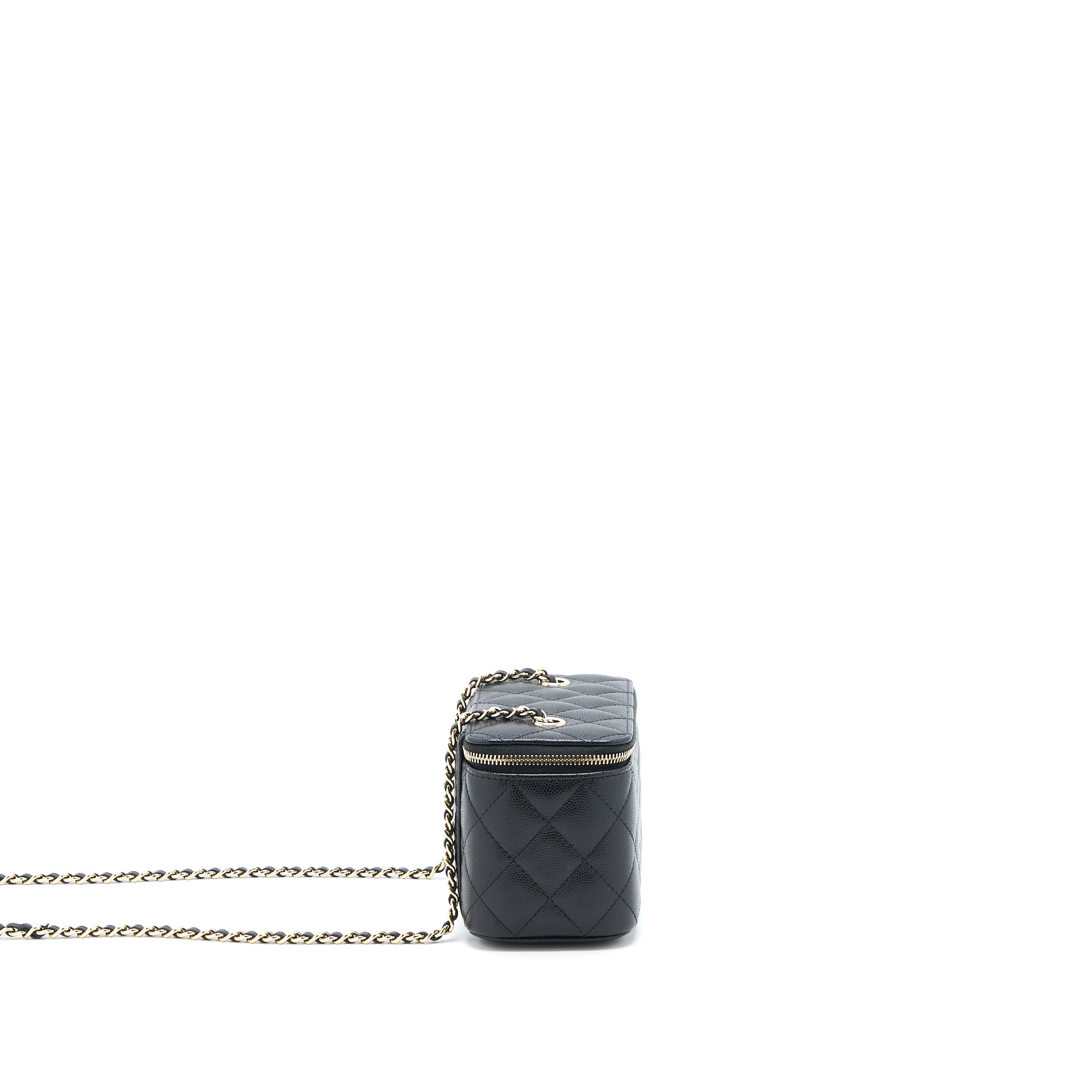 CHANEL LONG VANITY WITH CHAIN CAVIAR BLACK LGHW