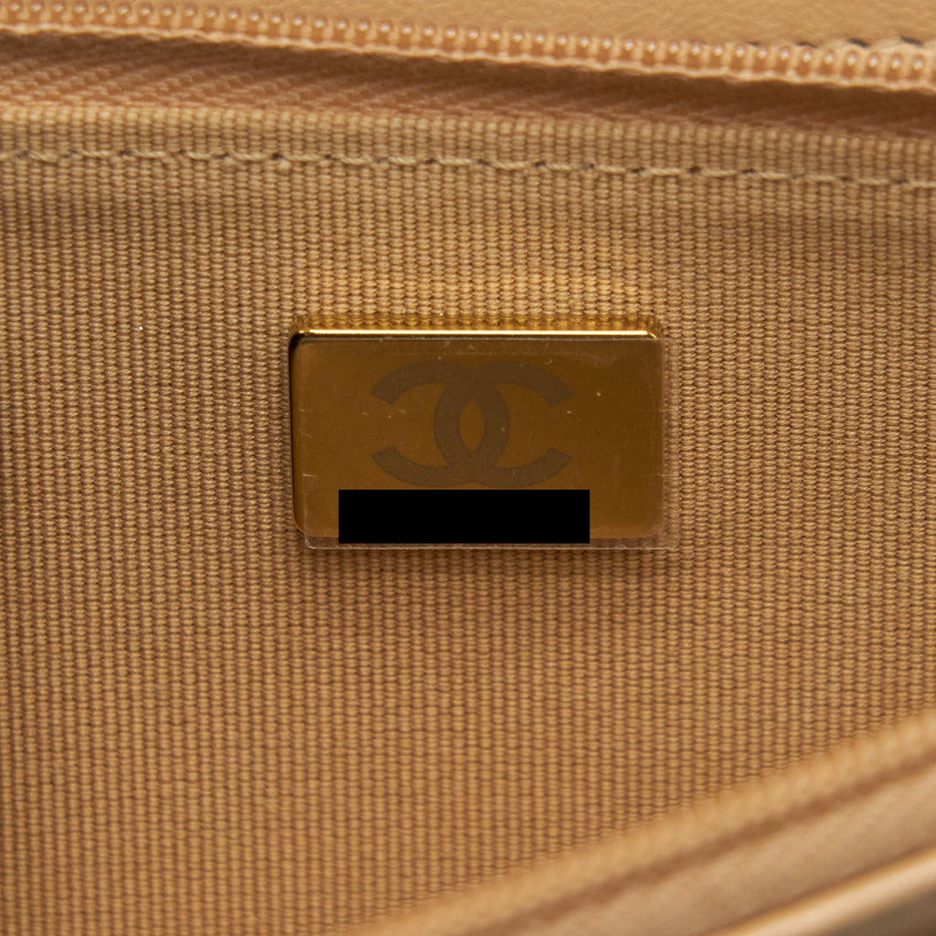 CHANEL CLASSIC WALLET ON CHAIN LAMBSKIN BEIGE LGHW（MICROCHIP）