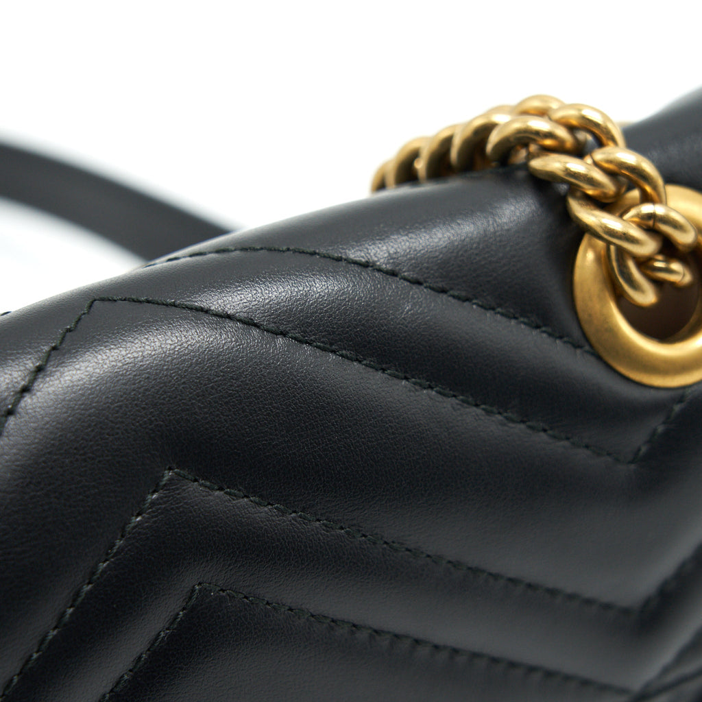 GUCCI GG MARMONT MINI BAG BLACK WITH GHW