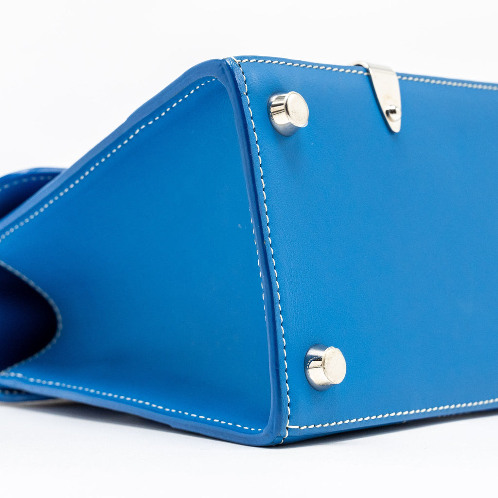 GOYARD STRUCTURE SAIGON PM BAG CANVAS/CALFSKIN BLUE SHW