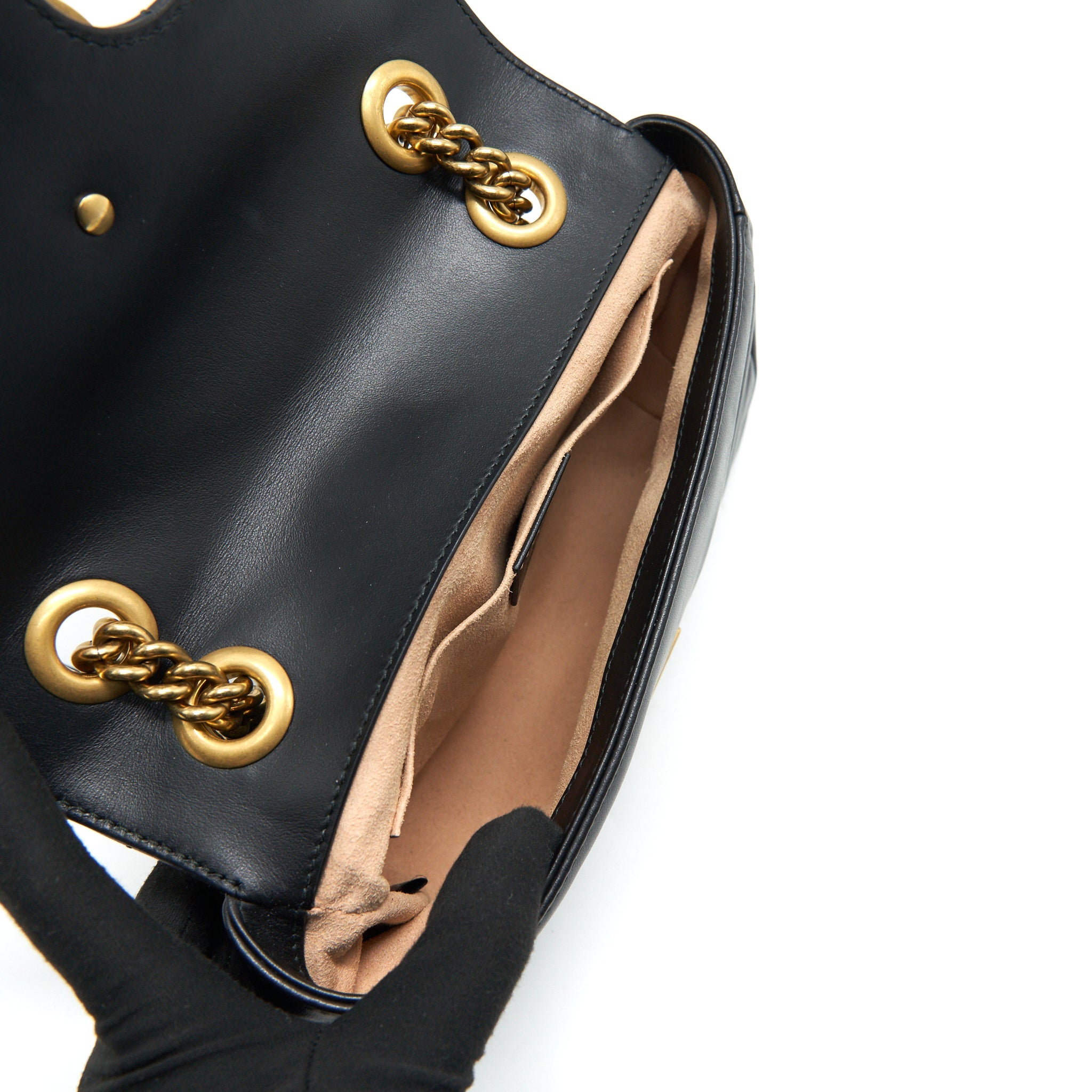 GUCCI GG MARMONT MINI BAG BLACK WITH GHW