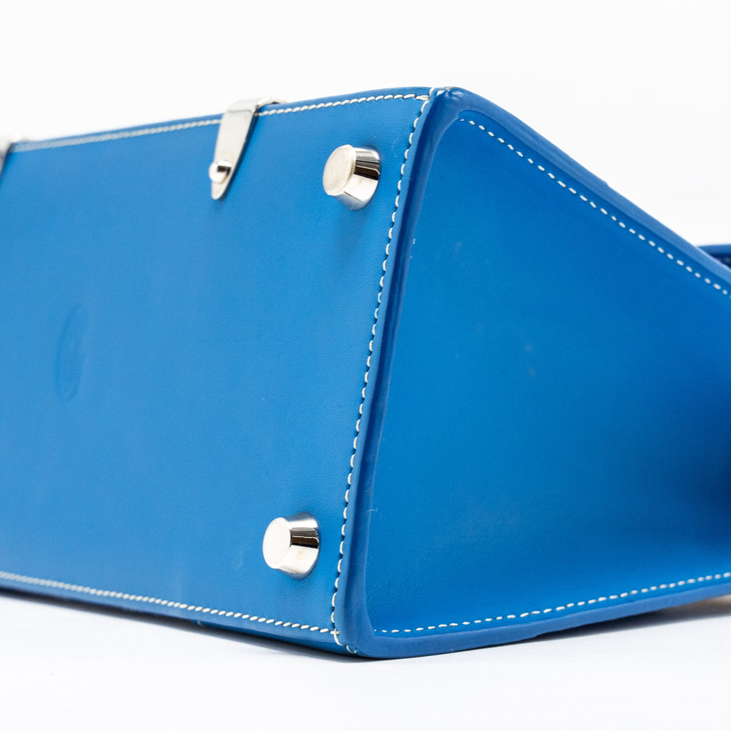 GOYARD STRUCTURE SAIGON PM BAG CANVAS/CALFSKIN BLUE SHW