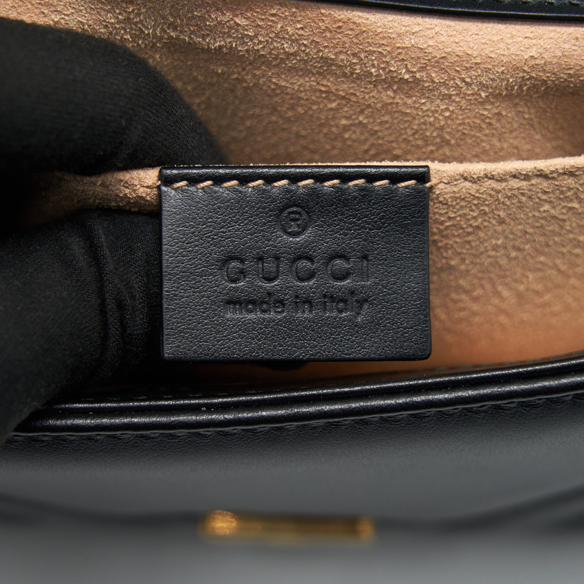 GUCCI GG MARMONT MINI BAG BLACK WITH GHW