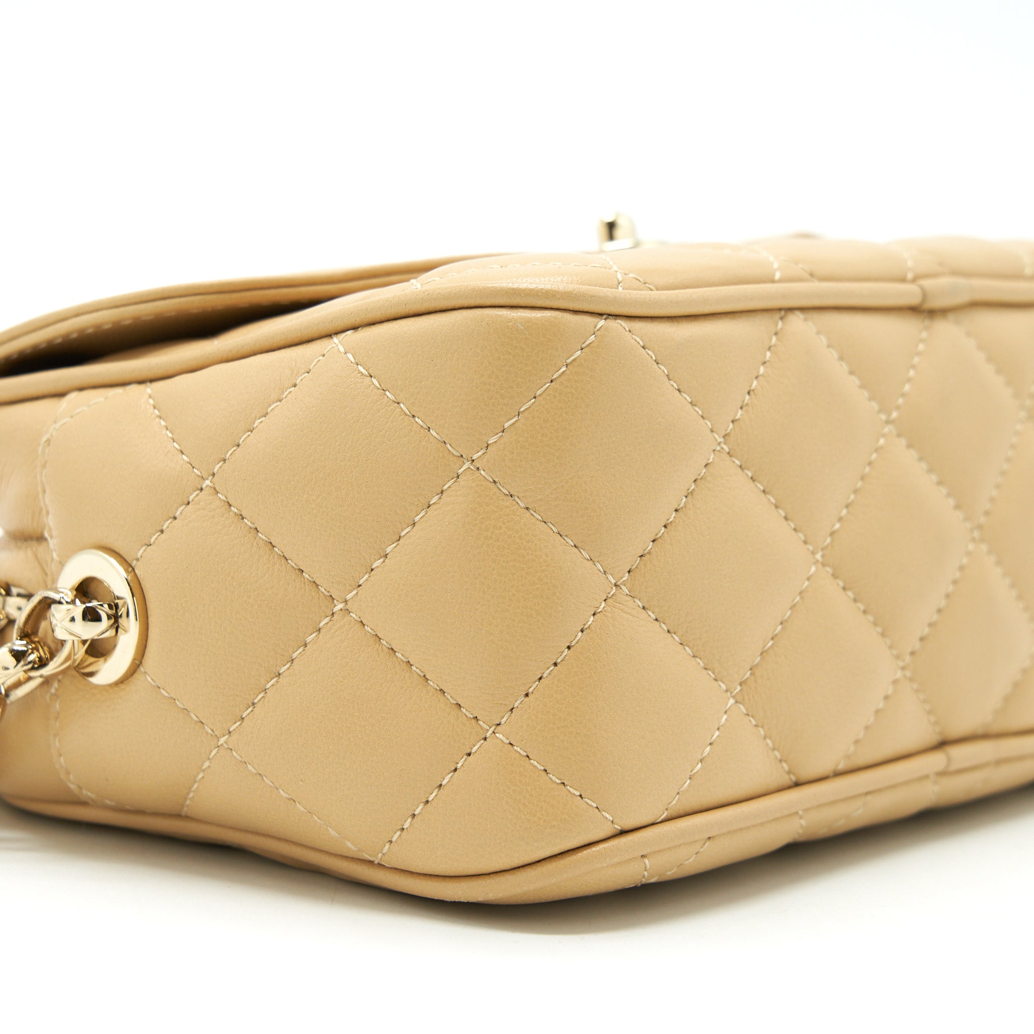 CHANEL CAMERA BAG LAMBSKIN BEIGE LGHW