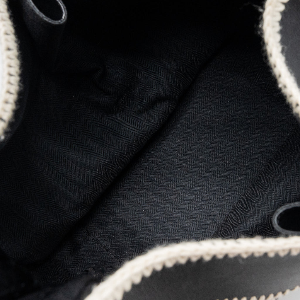 LOEWE SMALL HAMMOCK BAG CALFSKIN / FABRIC MULTICOLOR BLACK / WHITE SHW