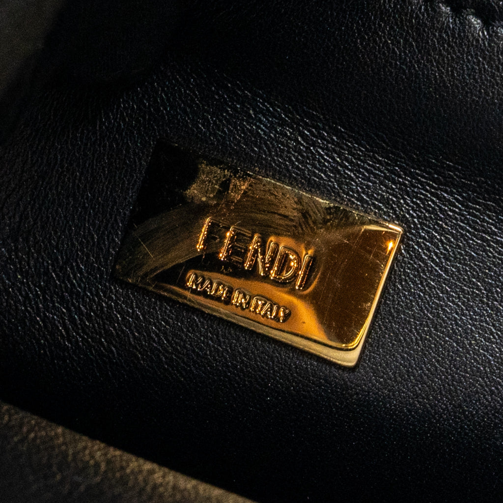 FENDI PEEKABOO HANDLE BAG CALFSKIN DOVE/BLACK GHW