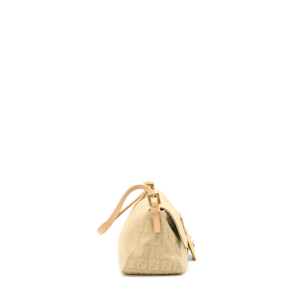 FENDI MINI MAMMA BAGUETTE CANVAS BEIGE GHW