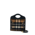 BURBERRY CHECK POCKET BAG CASHMERE/LEATHER MULTICOLOUR BROWN GHW