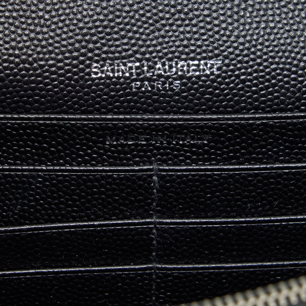 SAINT LAURENT/YSL CHAIN WALLET CROSSBODY BAG GRAIN CALFSKIN BLACK SHW