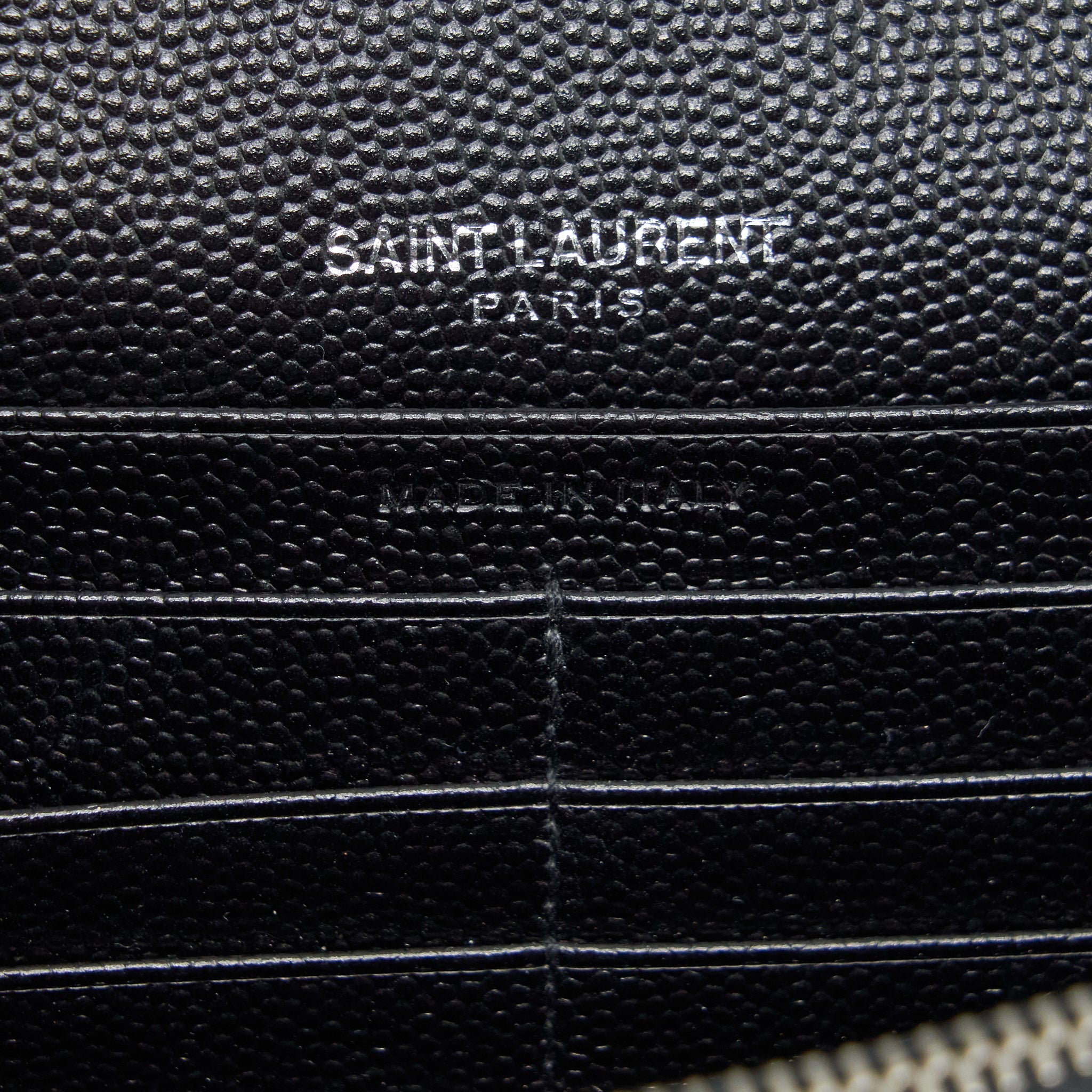 SAINT LAURENT/YSL CHAIN WALLET CROSSBODY BAG GRAIN CALFSKIN BLACK SHW