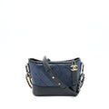 CHANEL SMALL GABRIELLE HOBO BAG BLACK/ NAVY GHW