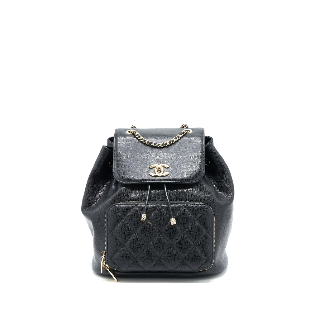 CHANEL 22B AFFINITY BACKPACK CAVIAR BLACK LGHW (MICROCHIP)