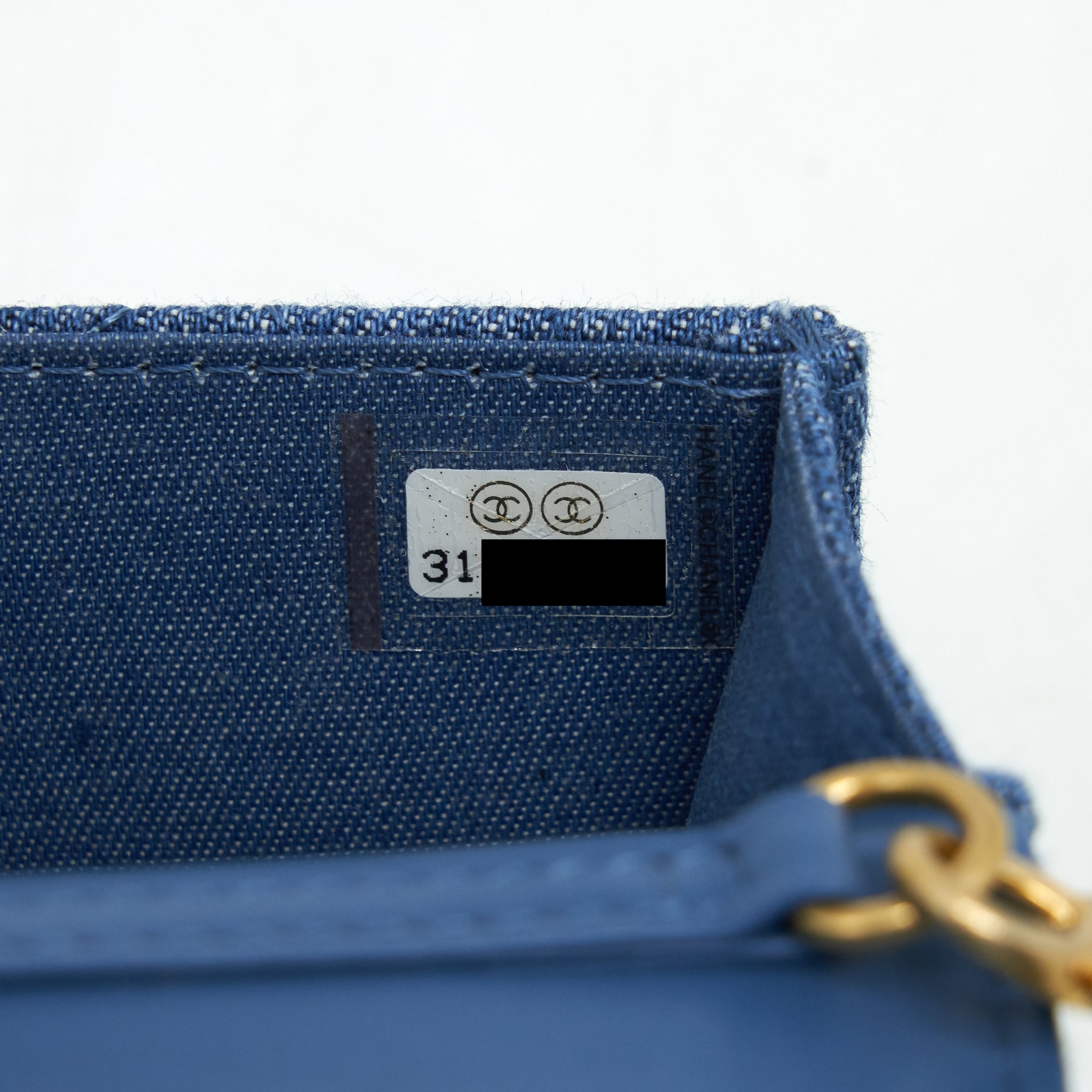 CHANEL PEARL CRUSH MINI FLAP BELT BAG DENIM GHW