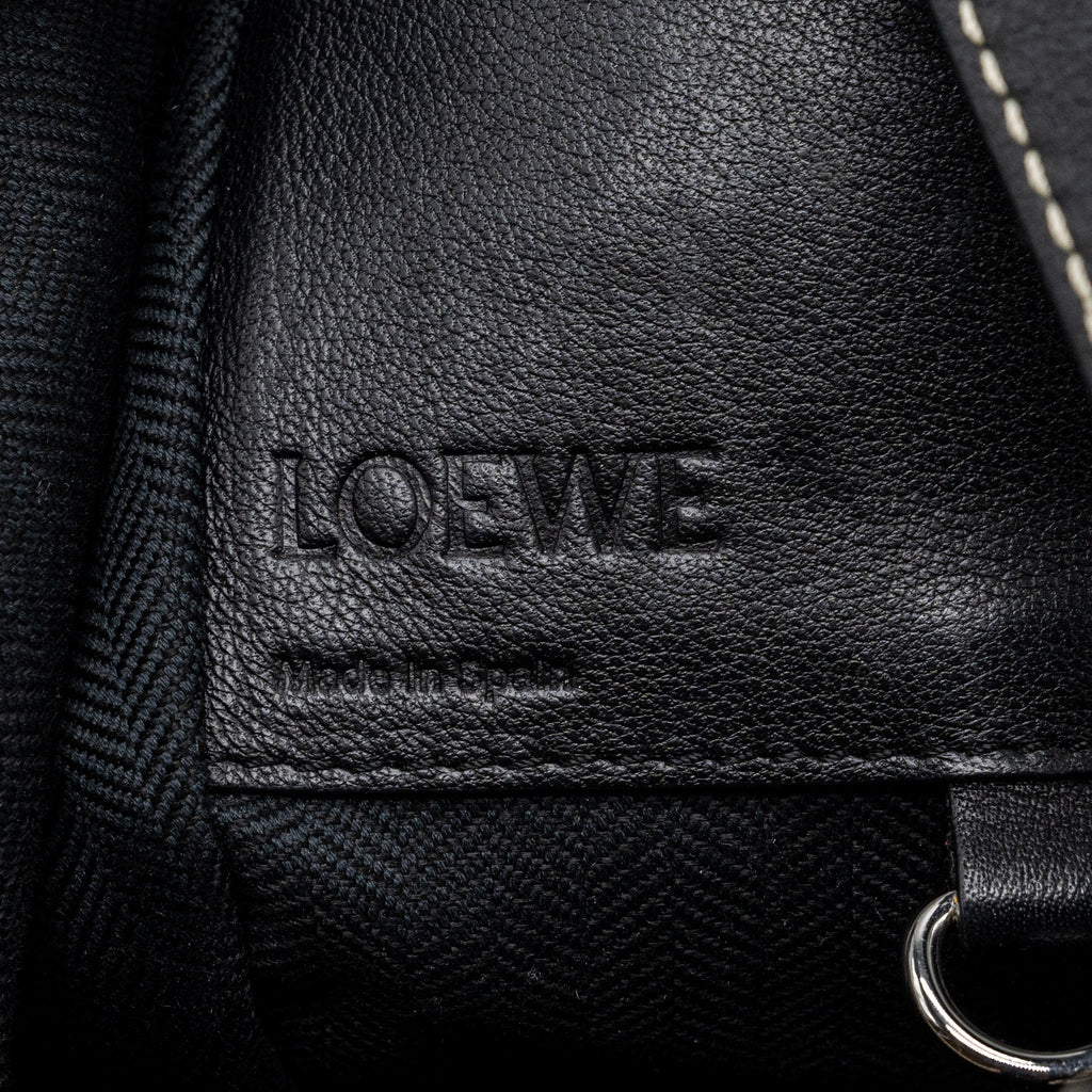 LOEWE SMALL HAMMOCK BAG CALFSKIN / FABRIC MULTICOLOR BLACK / WHITE SHW