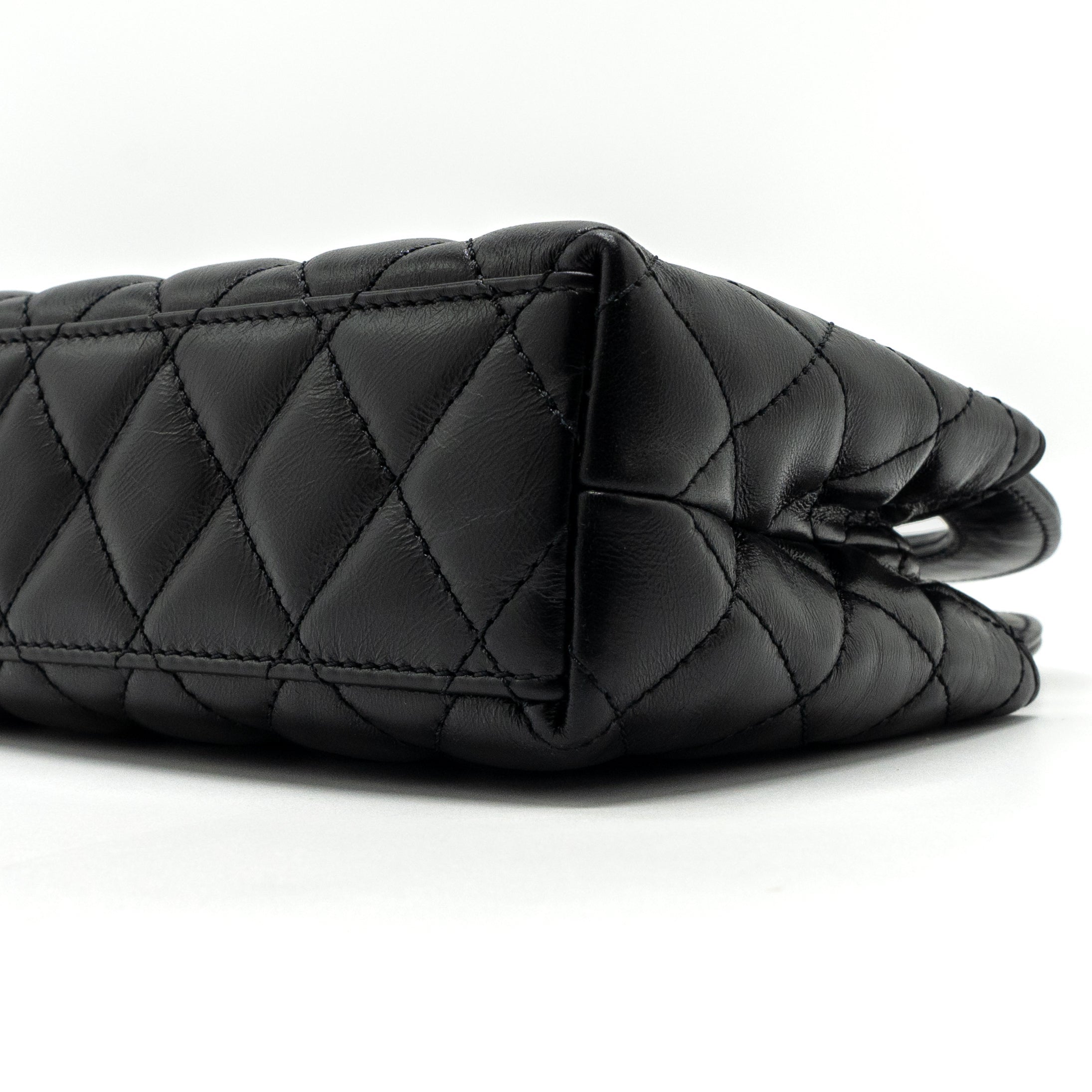 CHANEL 23K MINI SHOPPING BAG CALFSKIN BLACK BRUSHED GHW(MICROCHIP)
