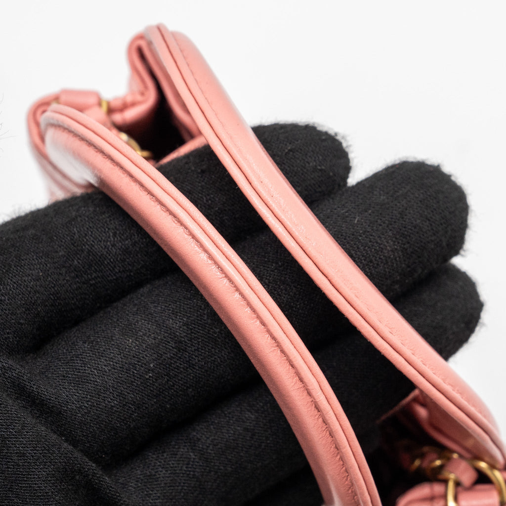 CHANEL 23K NANO SHOPPING TOTE CALFSKIN PINK GHW(MICROCHIP)
