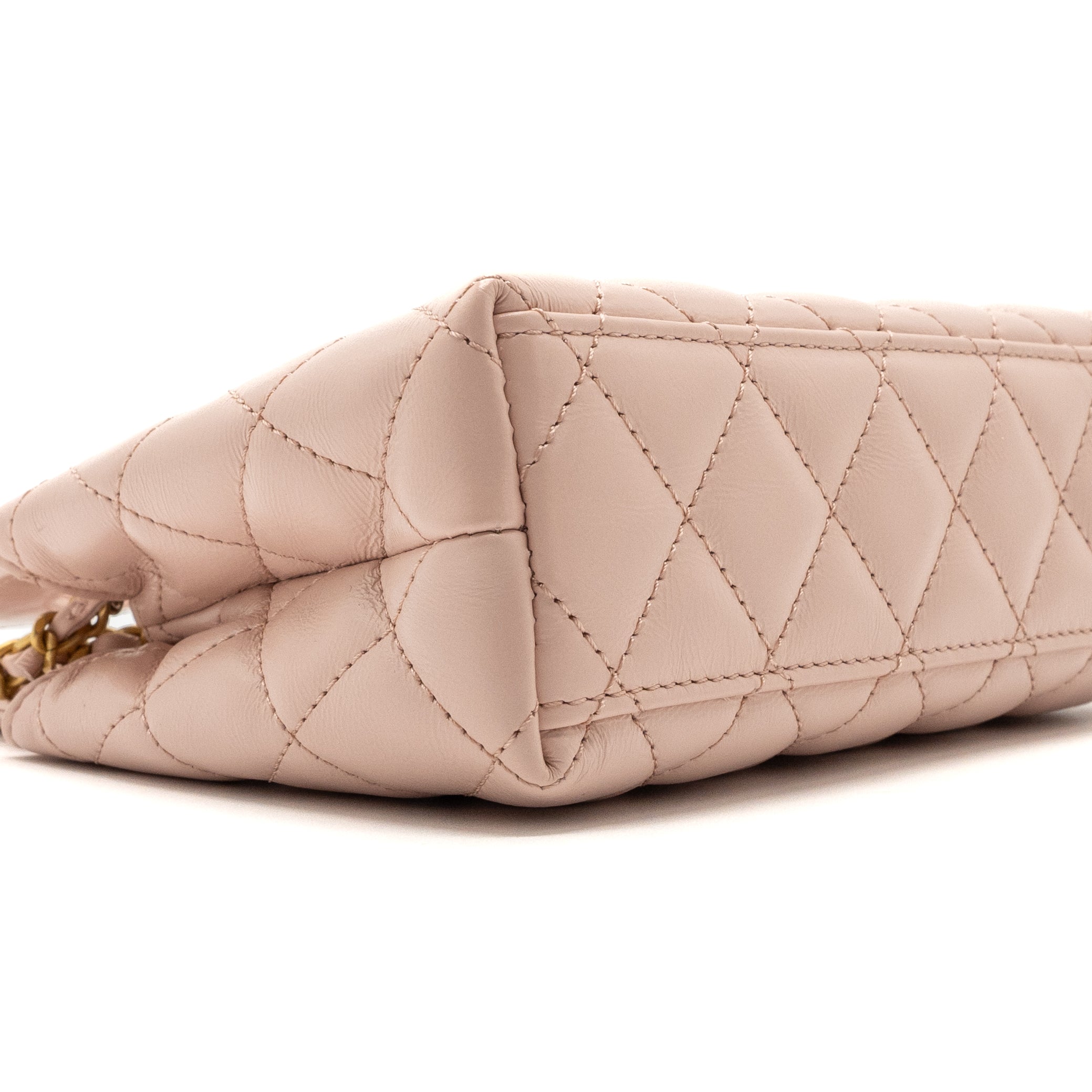 CHANEL 23K MINI SHOPPING BAG CALFSKIN LIGHT PINK  BRUSHED GHW(MICROCHIP)