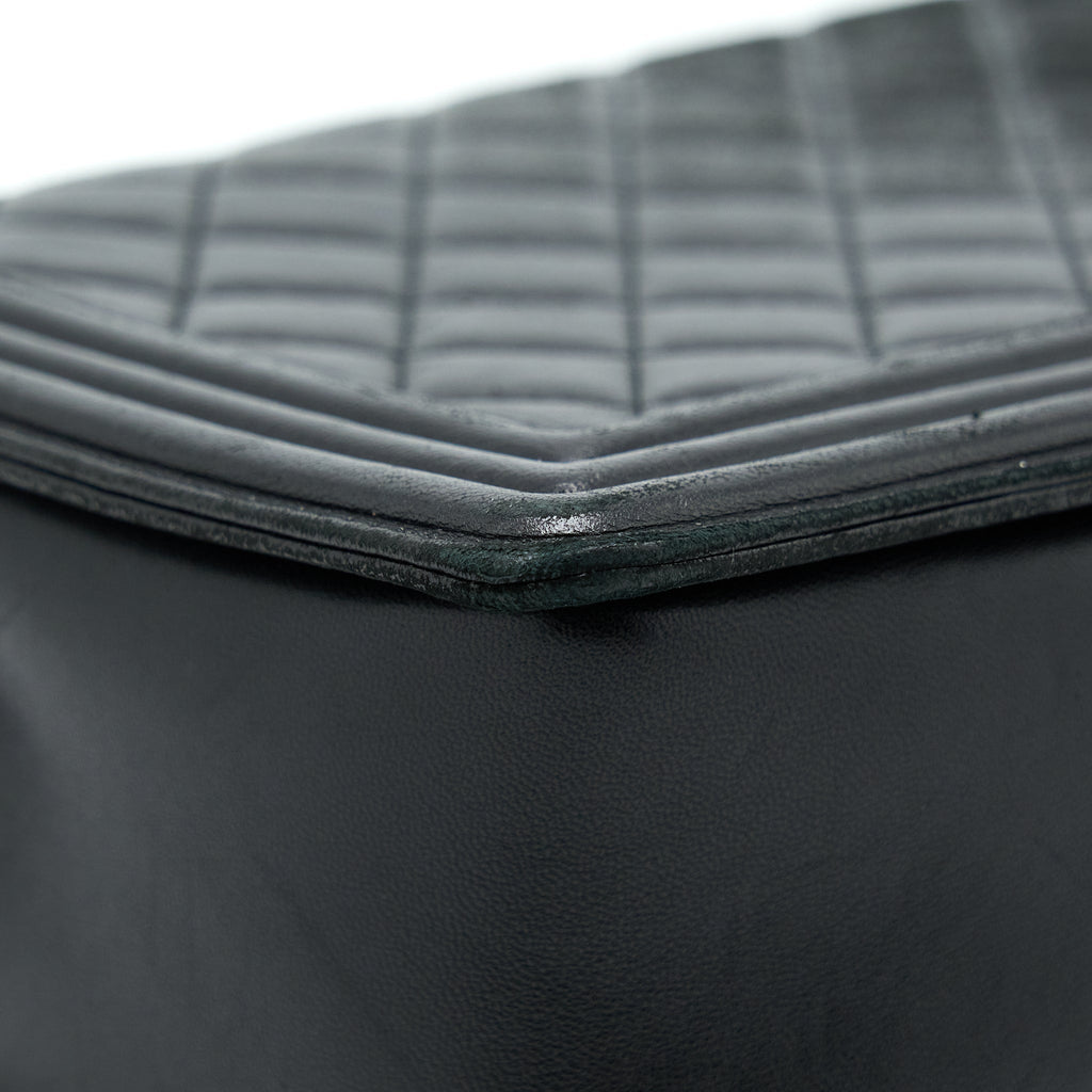 CHANEL MEDIUM BOY BAG LAMBSKIN BLACK RUTHENIUM SHW