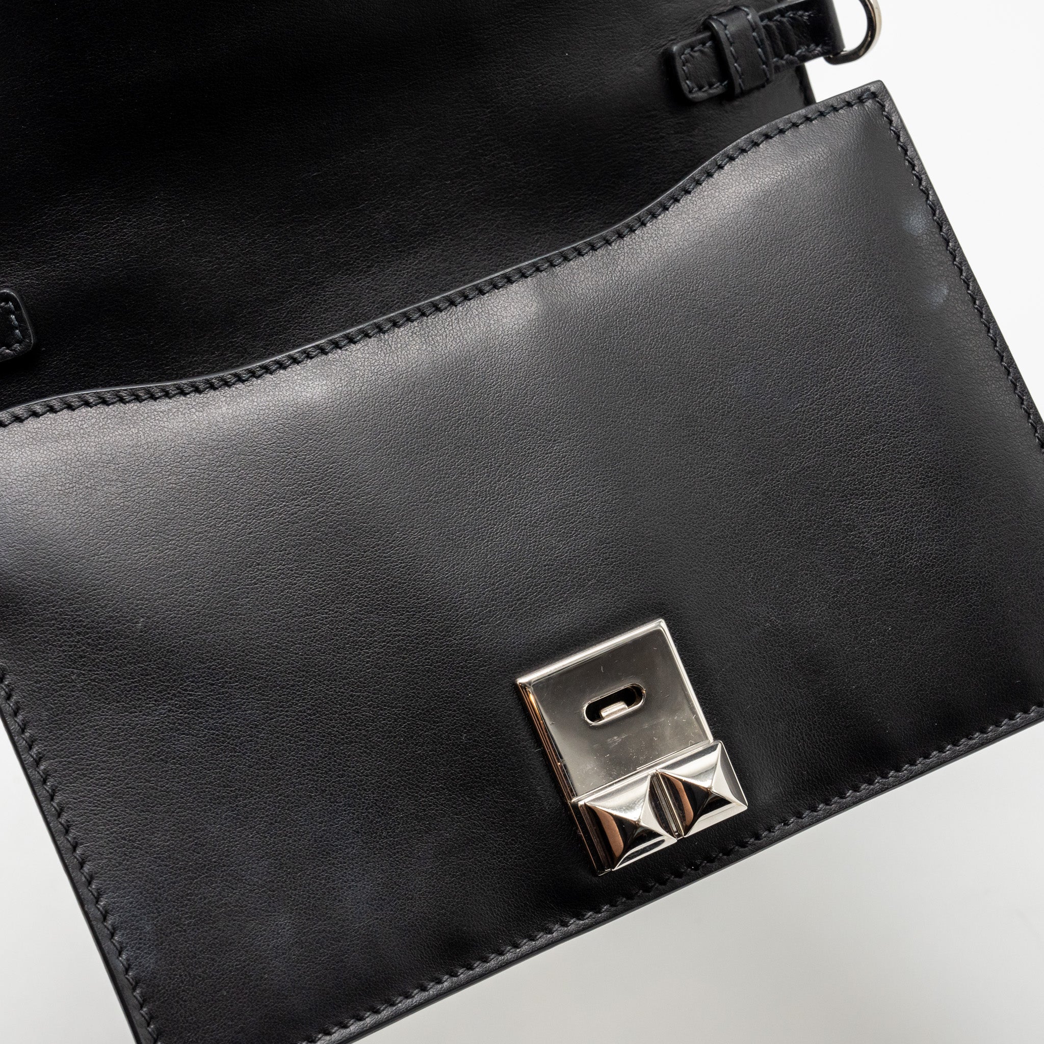 PRADA ELECTRA CITY FLAP BAG CALFSKIN BLACK/RED SHW