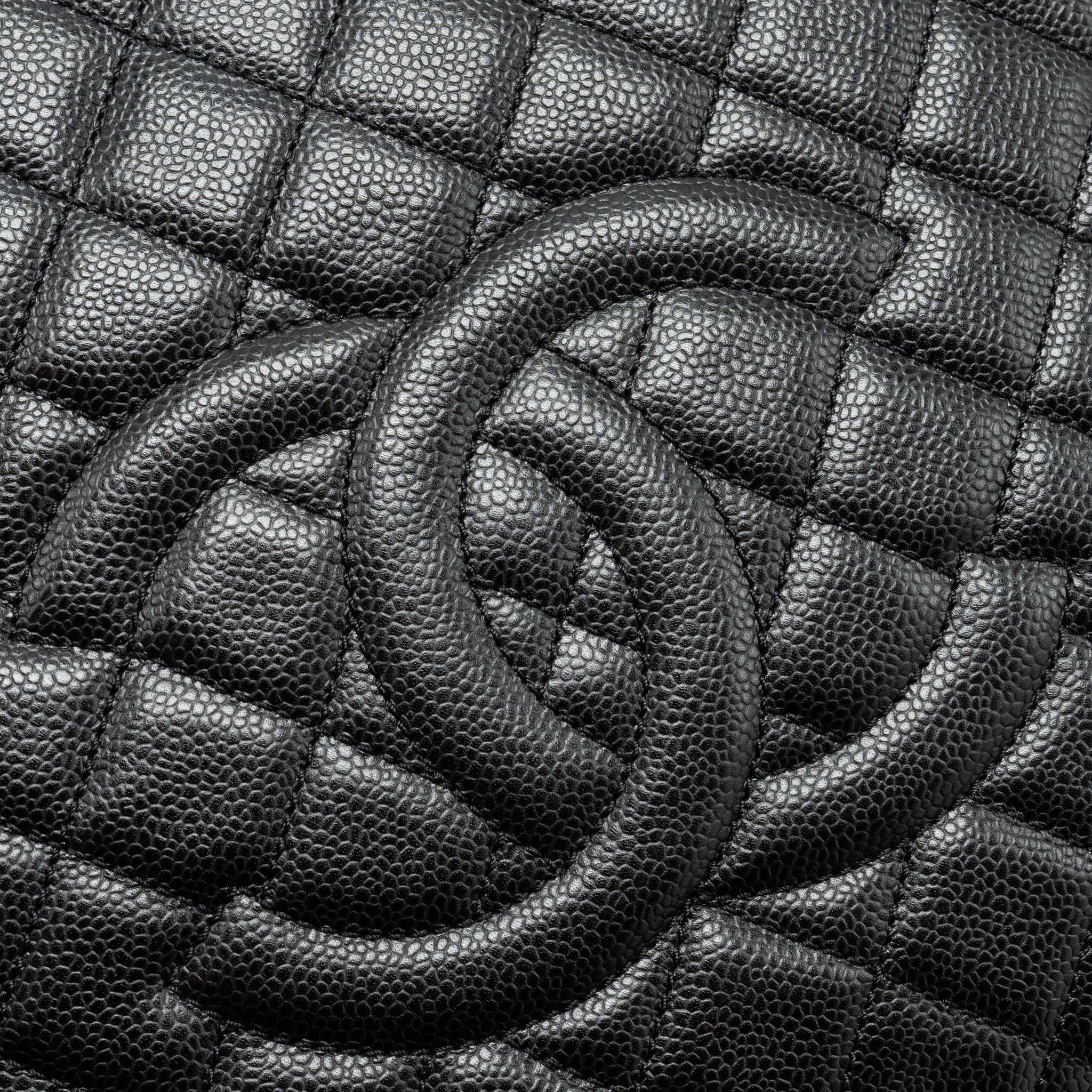 CHANEL GRAND SHOPPING TOTE BAG CAVIAR BLACK SHW