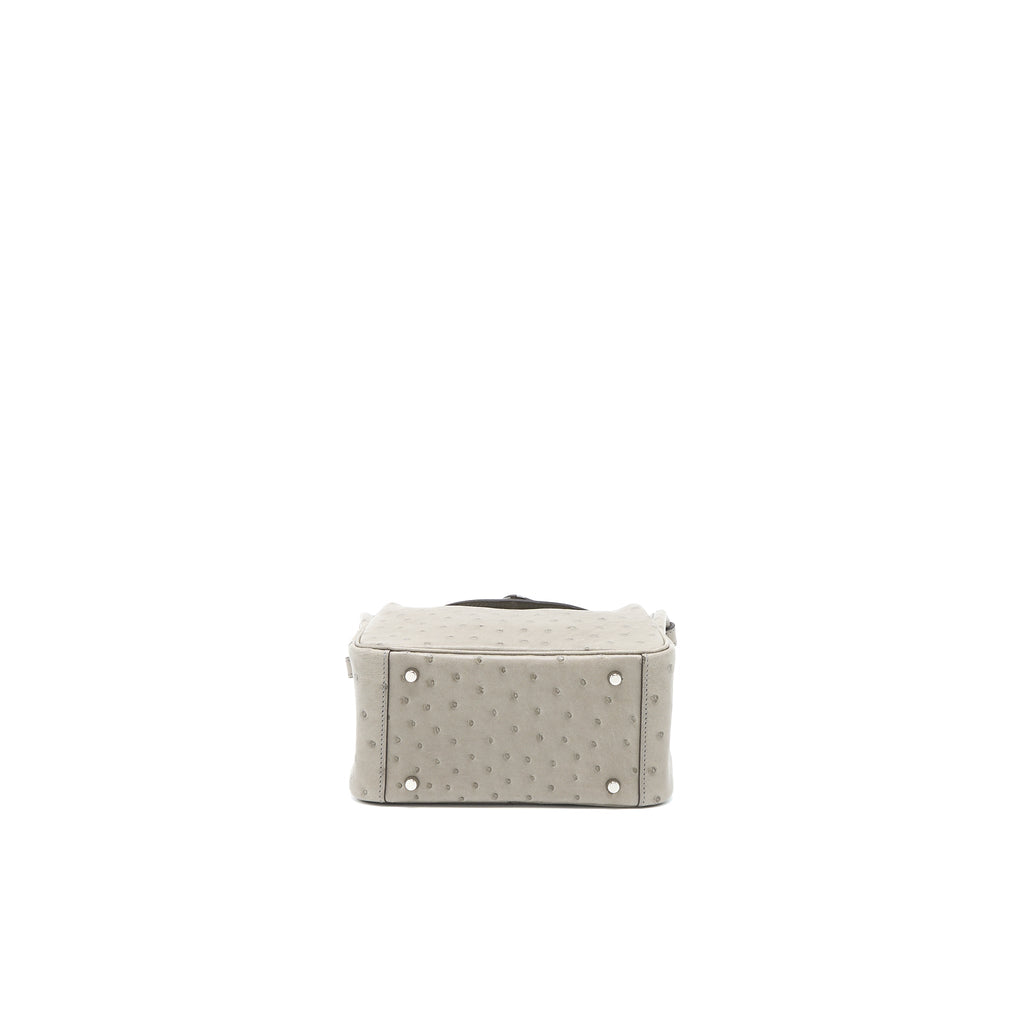 HERMES MINI LINDY OSTRICH 81 GRIS TOURTERELLE SHW
