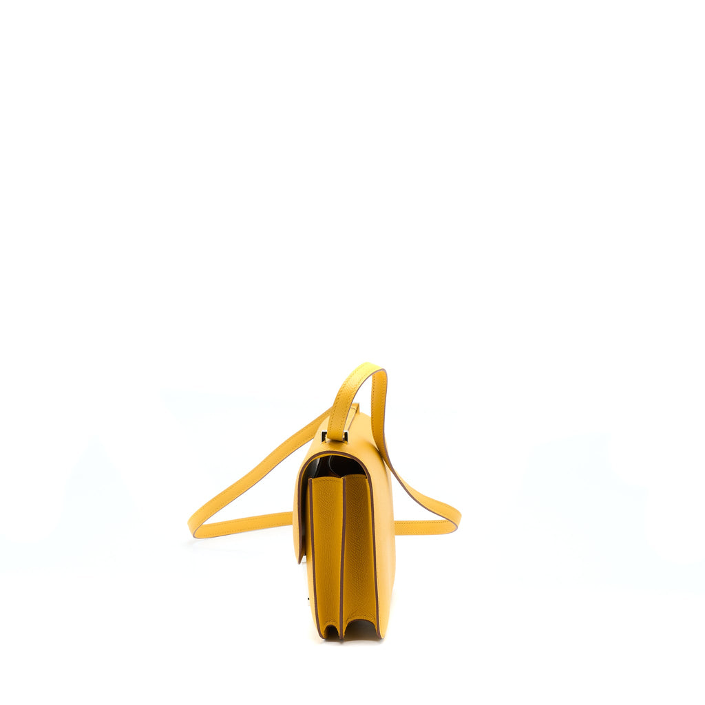HERMES MINI CONSTANCE EPSOM 9D AMBER YELLOW SHW
