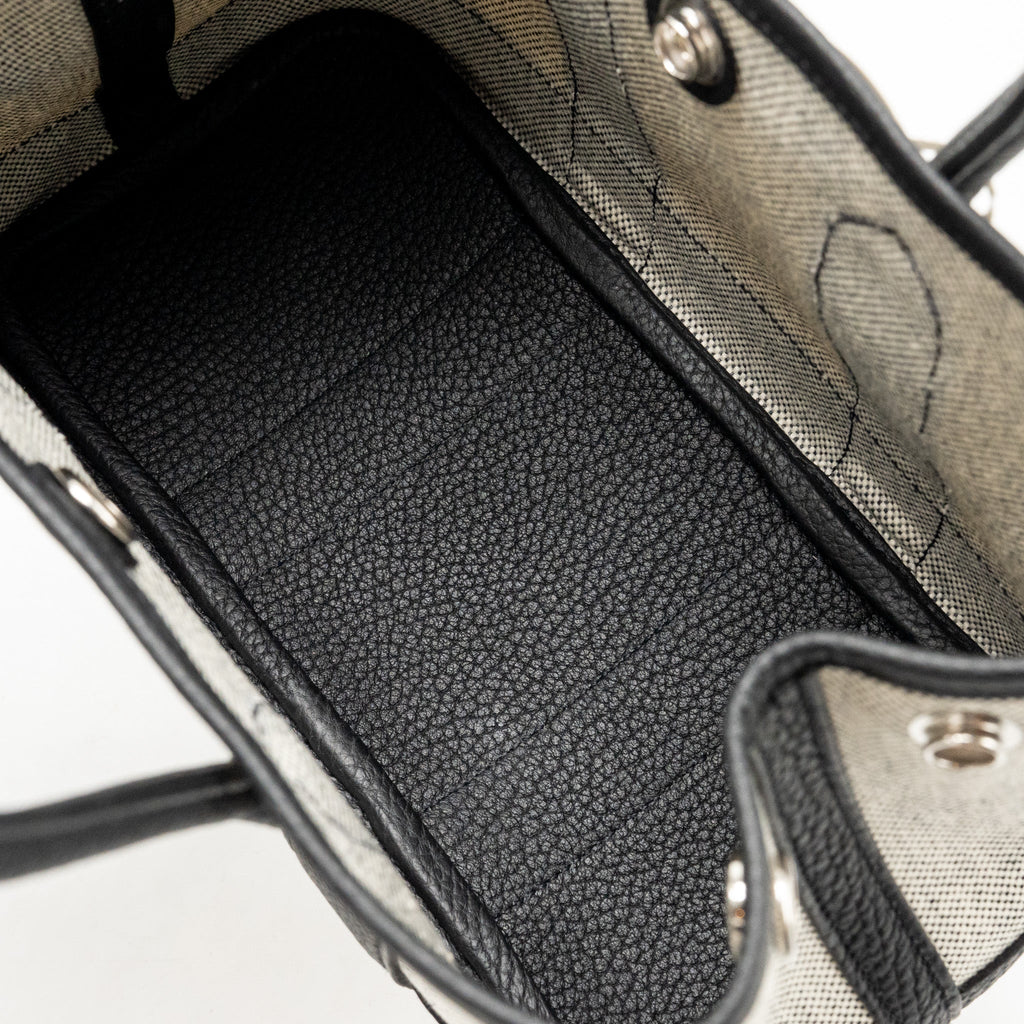 HERMES NEO GARDEN PARTY 23 NEGONDA/CANVAS ECRU/NOIR SHW