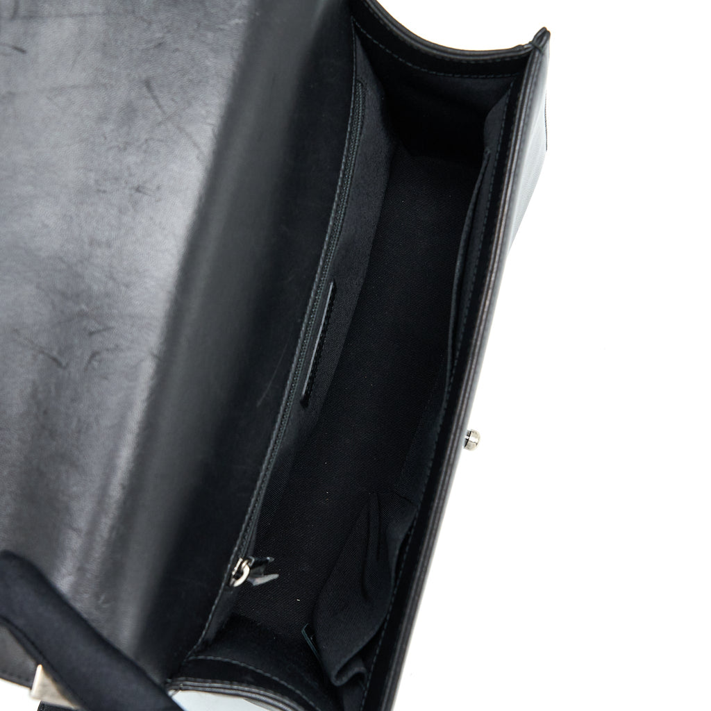 CHANEL MEDIUM BOY BAG LAMBSKIN BLACK RUTHENIUM SHW