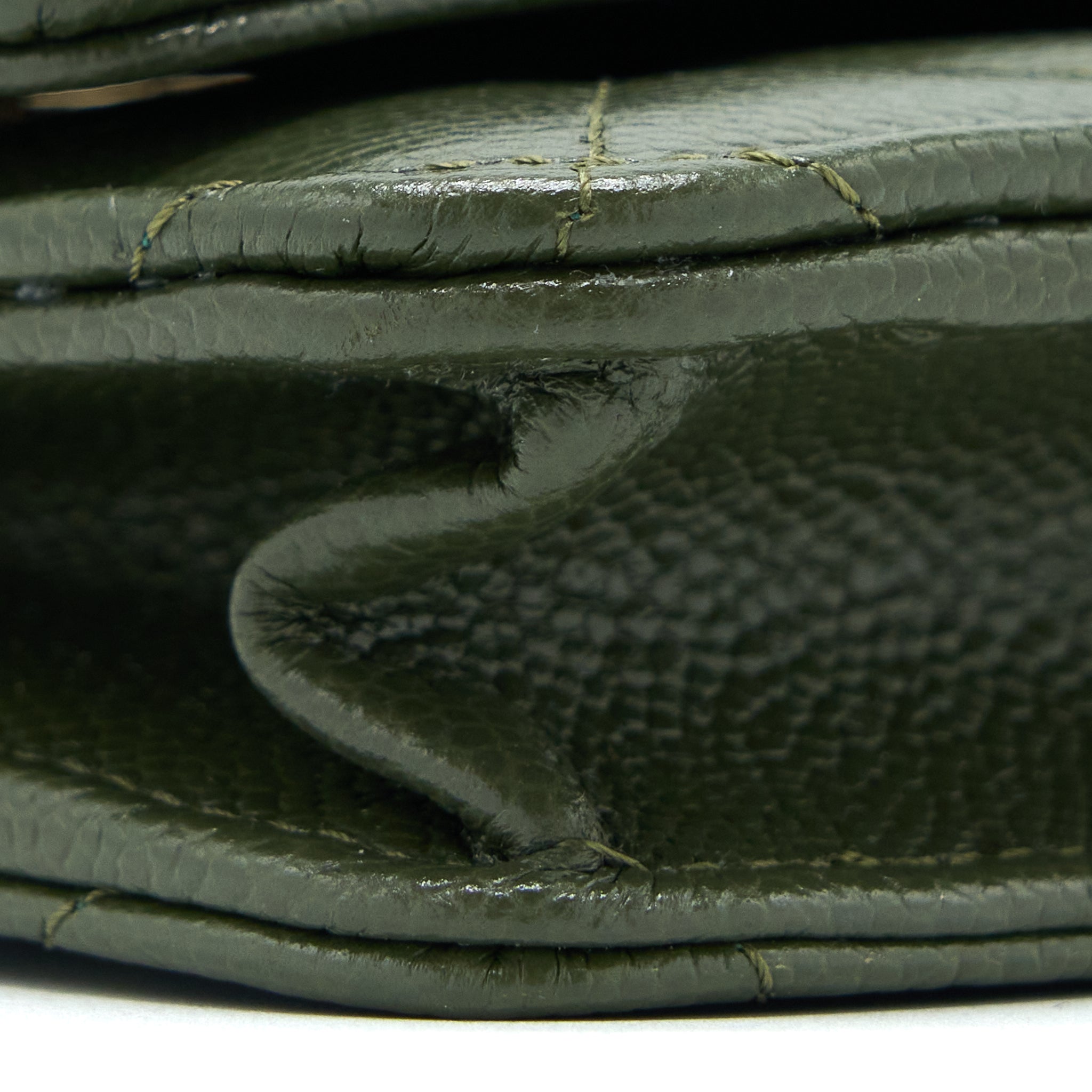 CHANEL 22K WALLET ON CHAIN CAVIAR DARK GREEN LGHW (MICROCHIP)