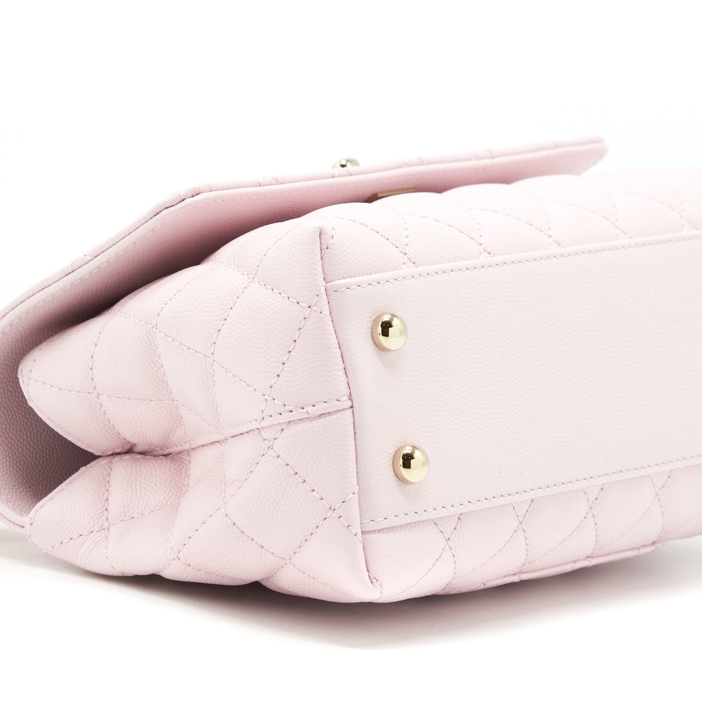 CHANEL 22P SMALL COCO HANDLE CAVIAR LIGHT PINK LGHW (MICROCHIP)