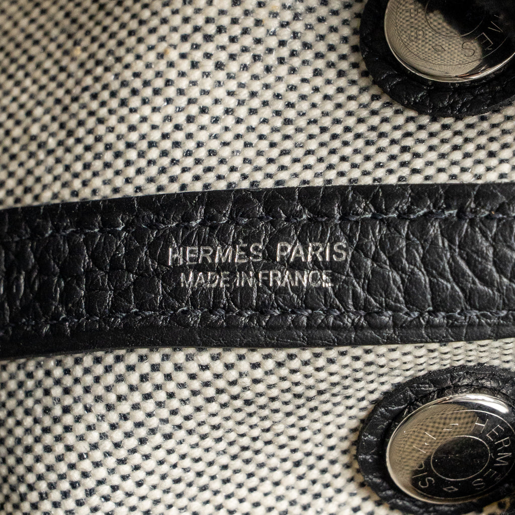 HERMES NEO GARDEN PARTY 23 NEGONDA/CANVAS ECRU/NOIR SHW