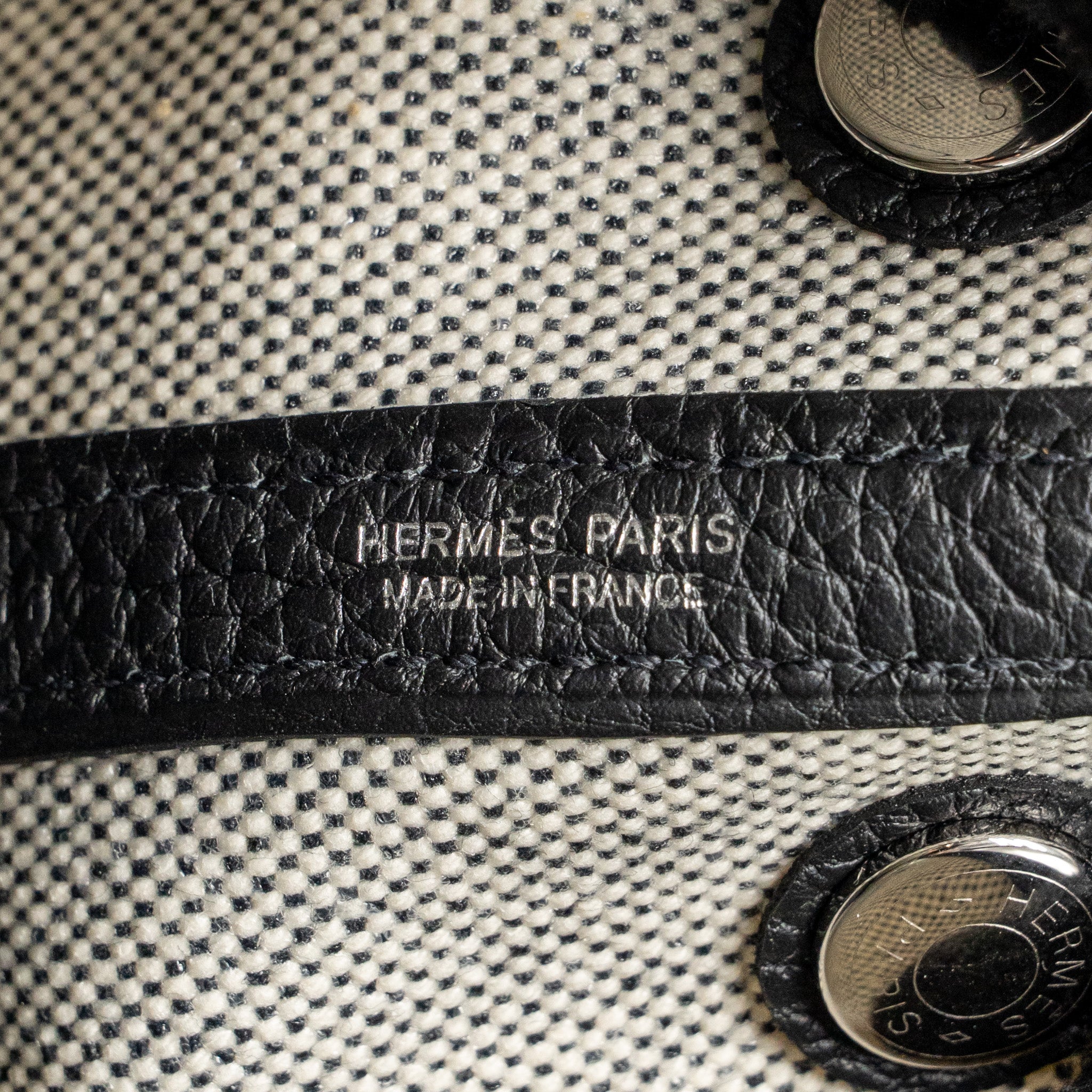 HERMES NEO GARDEN PARTY 23 NEGONDA/CANVAS ECRU/NOIR SHW