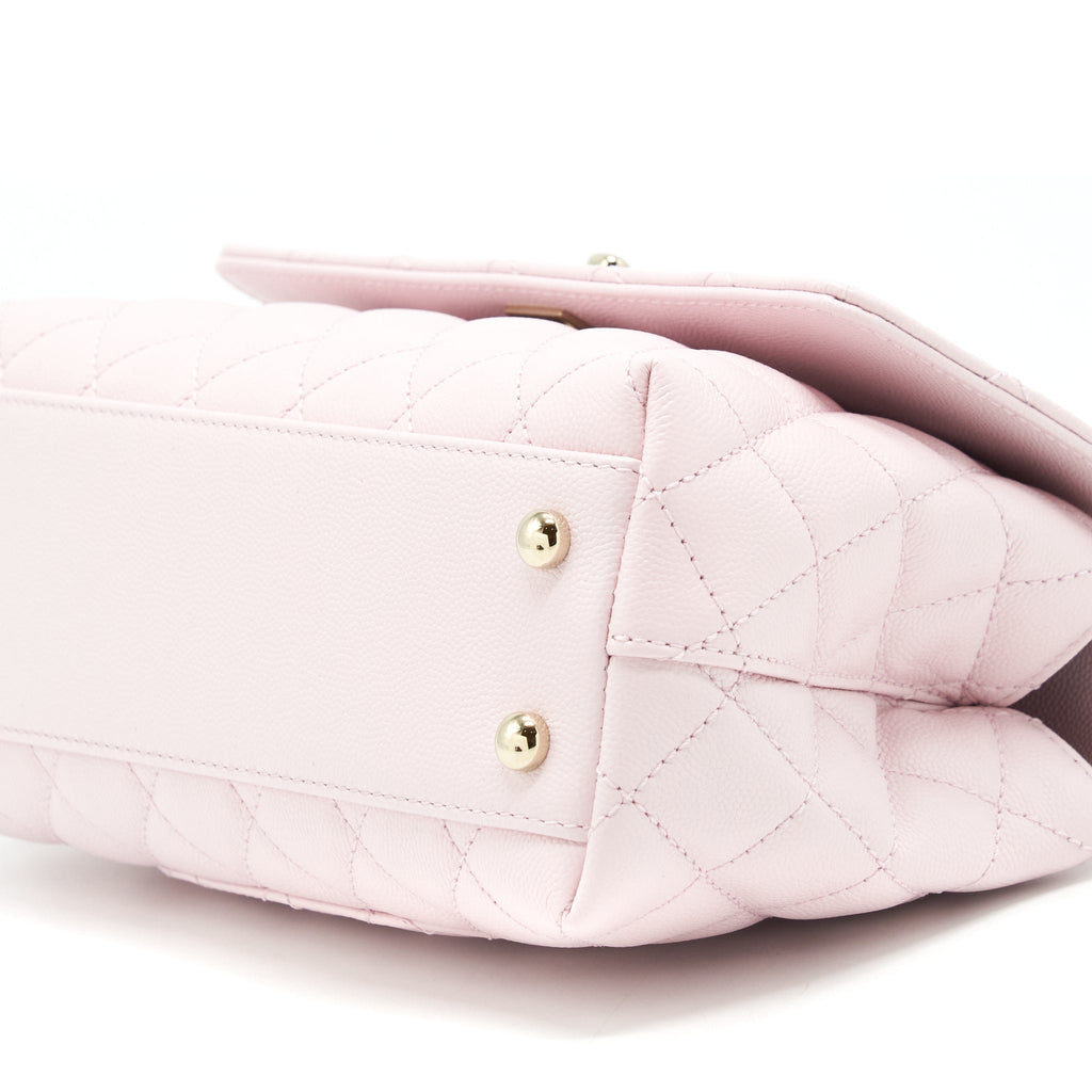 CHANEL 22P SMALL COCO HANDLE CAVIAR LIGHT PINK LGHW (MICROCHIP)