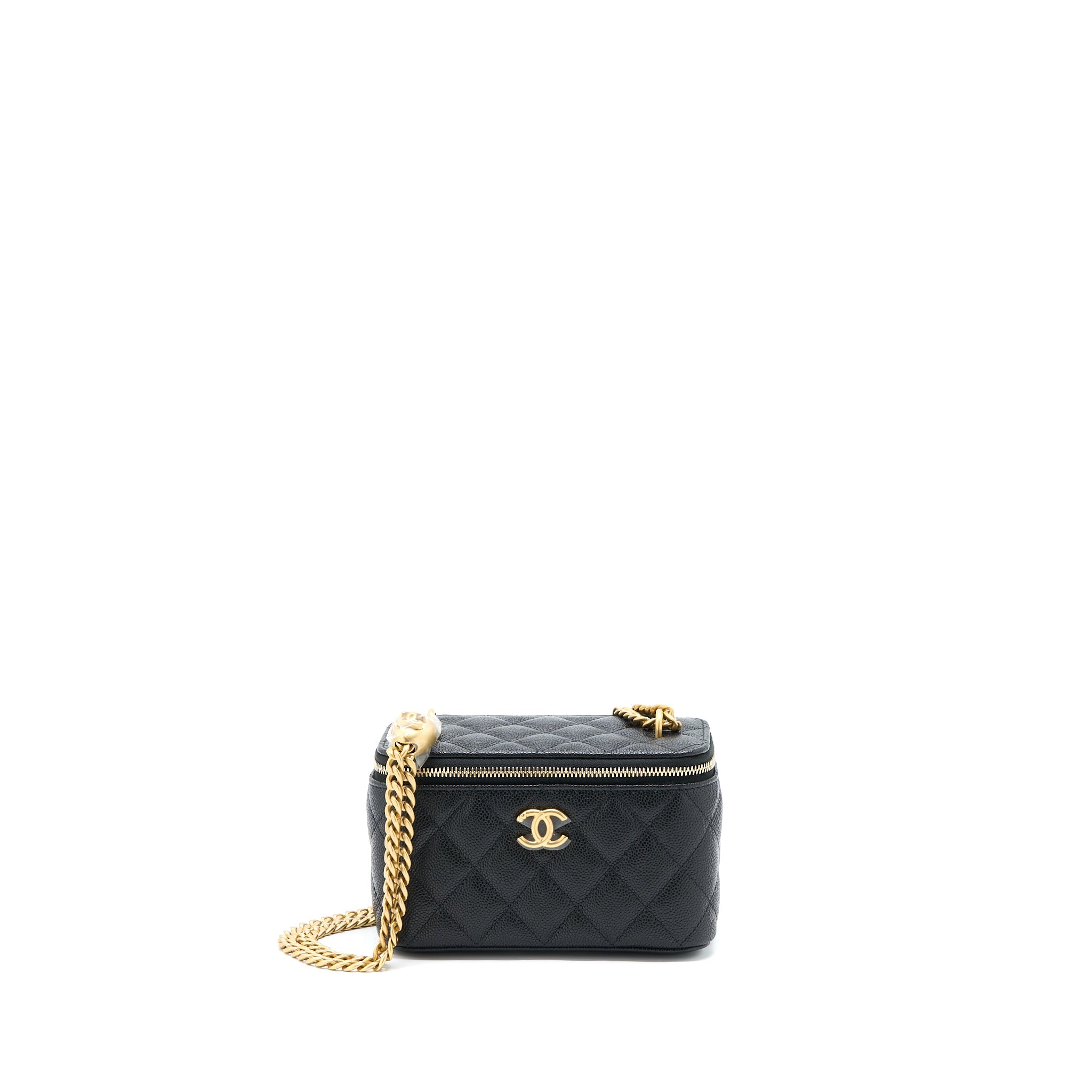 CHANEL 23P COCO LOVE LONG VANITY CAVIAR BLACK BRUSHED GHW (MICROCHIP)