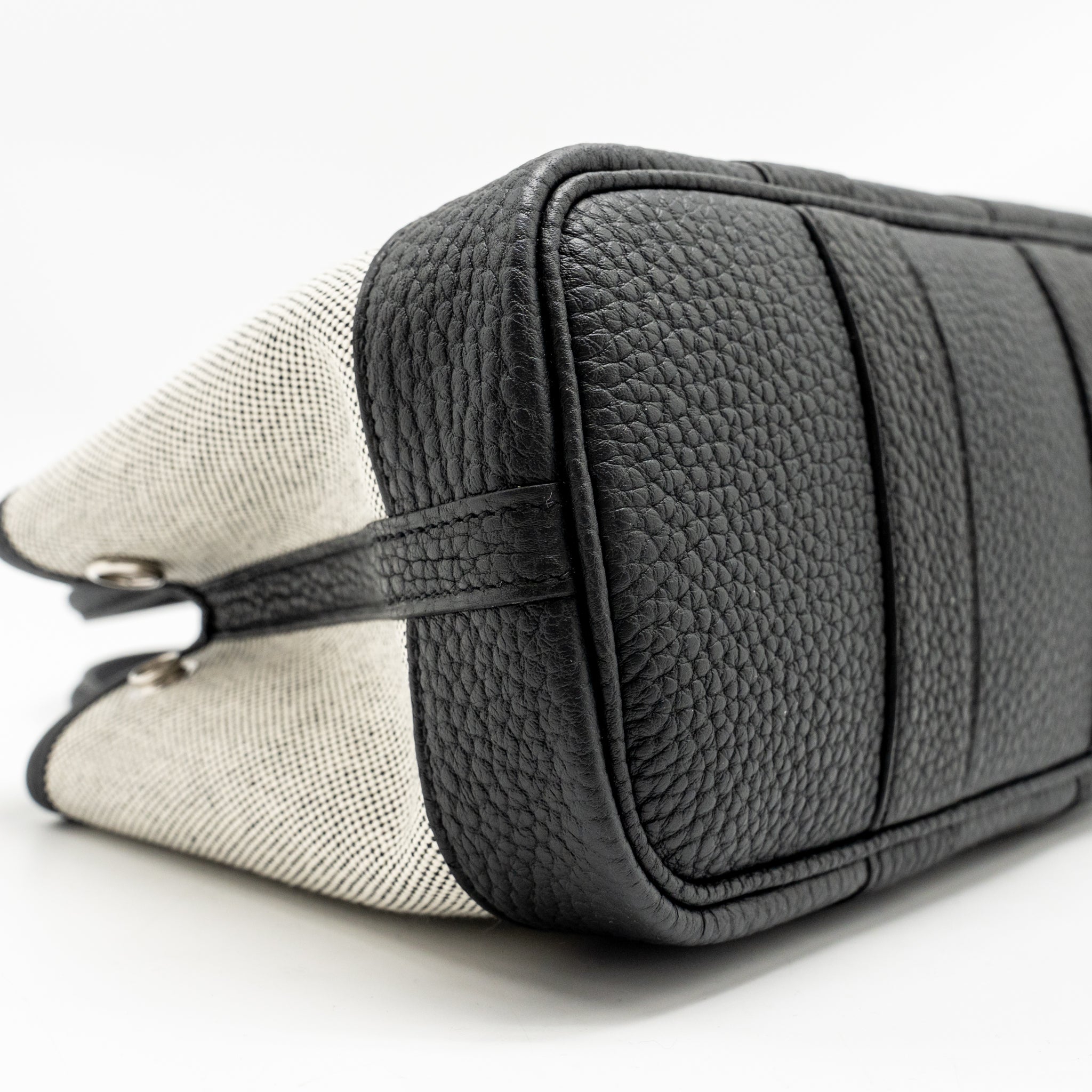HERMES NEO GARDEN PARTY 23 NEGONDA/CANVAS ECRU/NOIR SHW