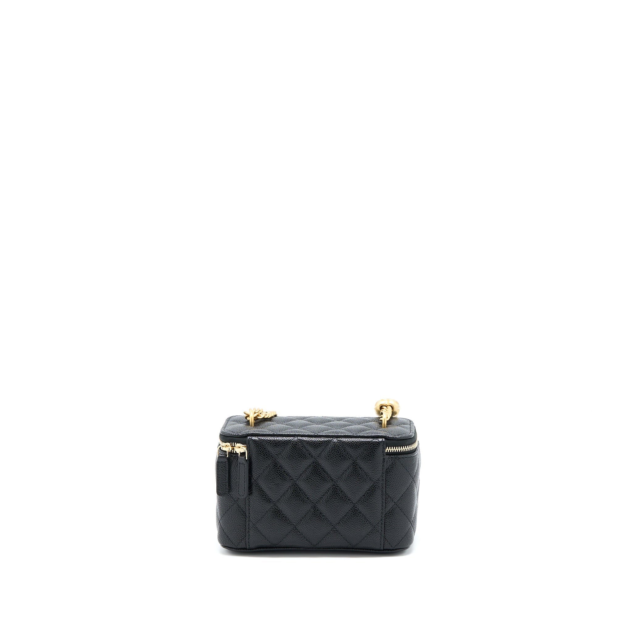 CHANEL 23P COCO LOVE LONG VANITY CAVIAR BLACK BRUSHED GHW (MICROCHIP)