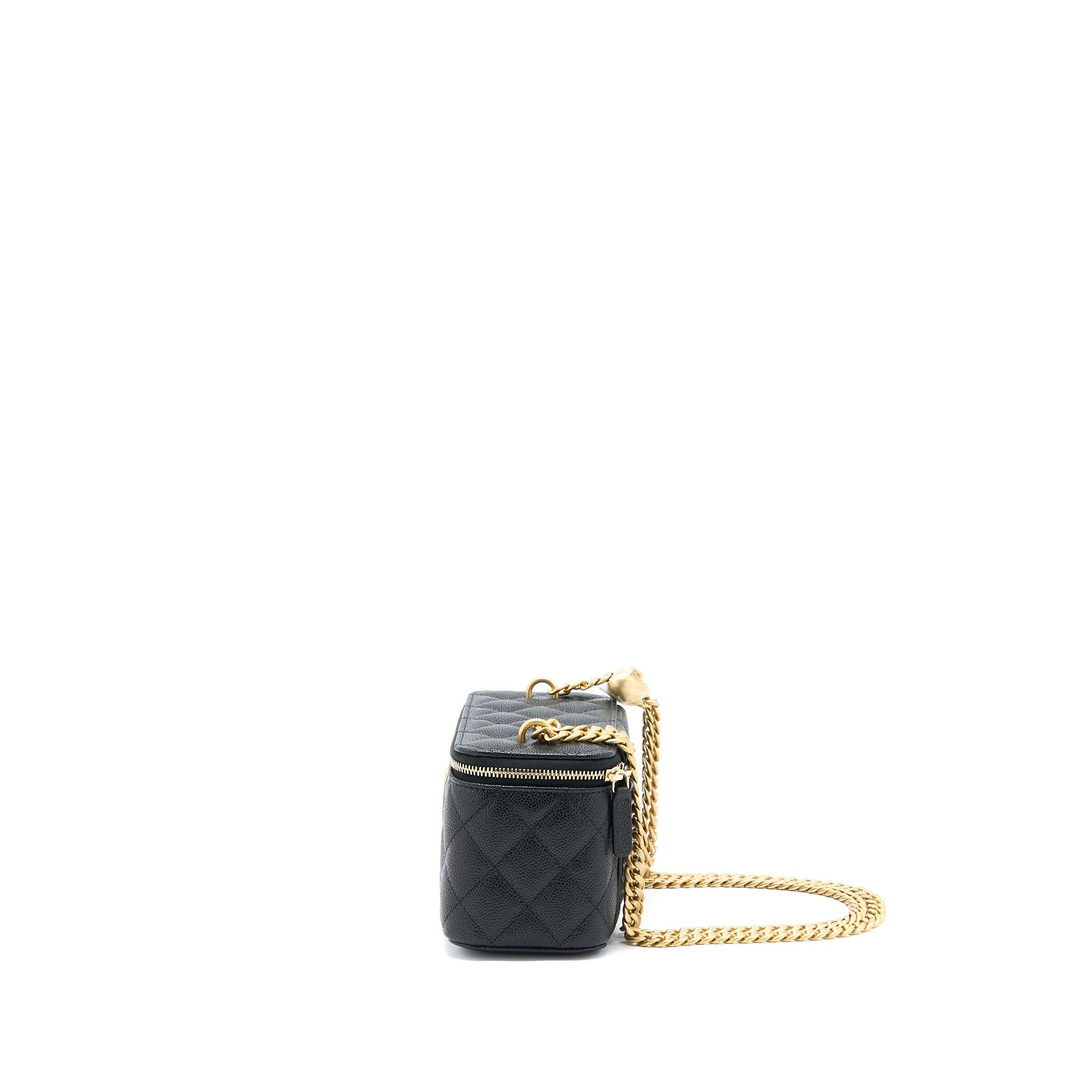 CHANEL 23P COCO LOVE LONG VANITY CAVIAR BLACK BRUSHED GHW (MICROCHIP)