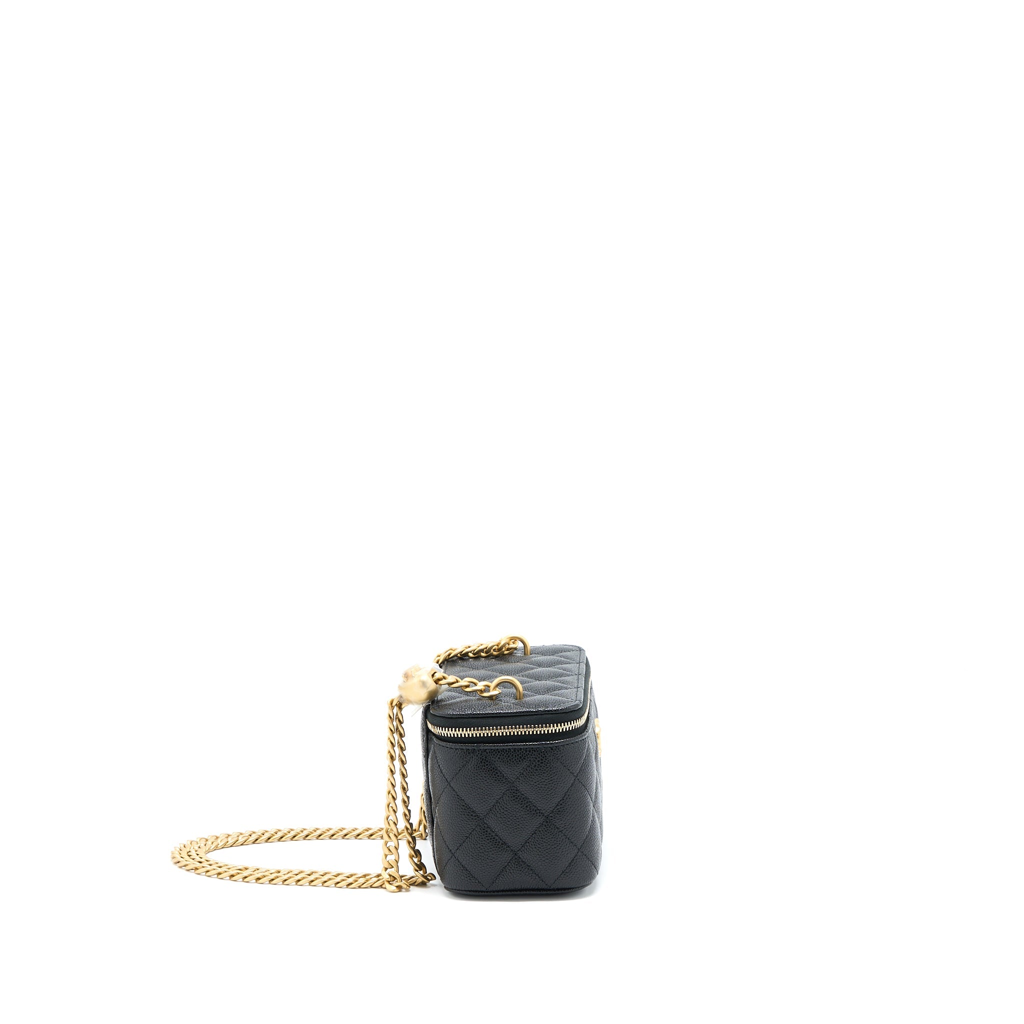 CHANEL 23P COCO LOVE LONG VANITY CAVIAR BLACK BRUSHED GHW (MICROCHIP)