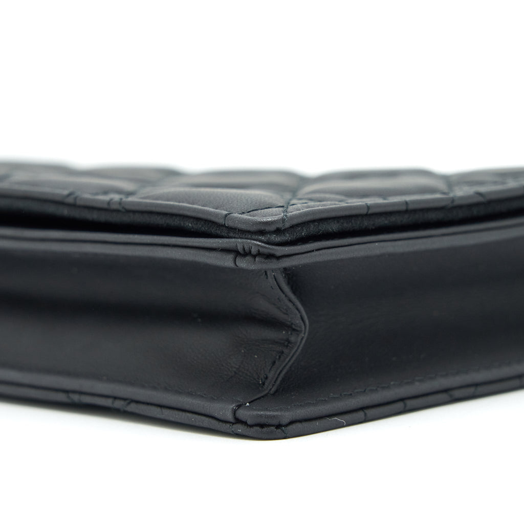 DIOR LADY DIOR POUCH ULTRAMATTE CANNAGE CALFSKIN BLACK HARDWARE