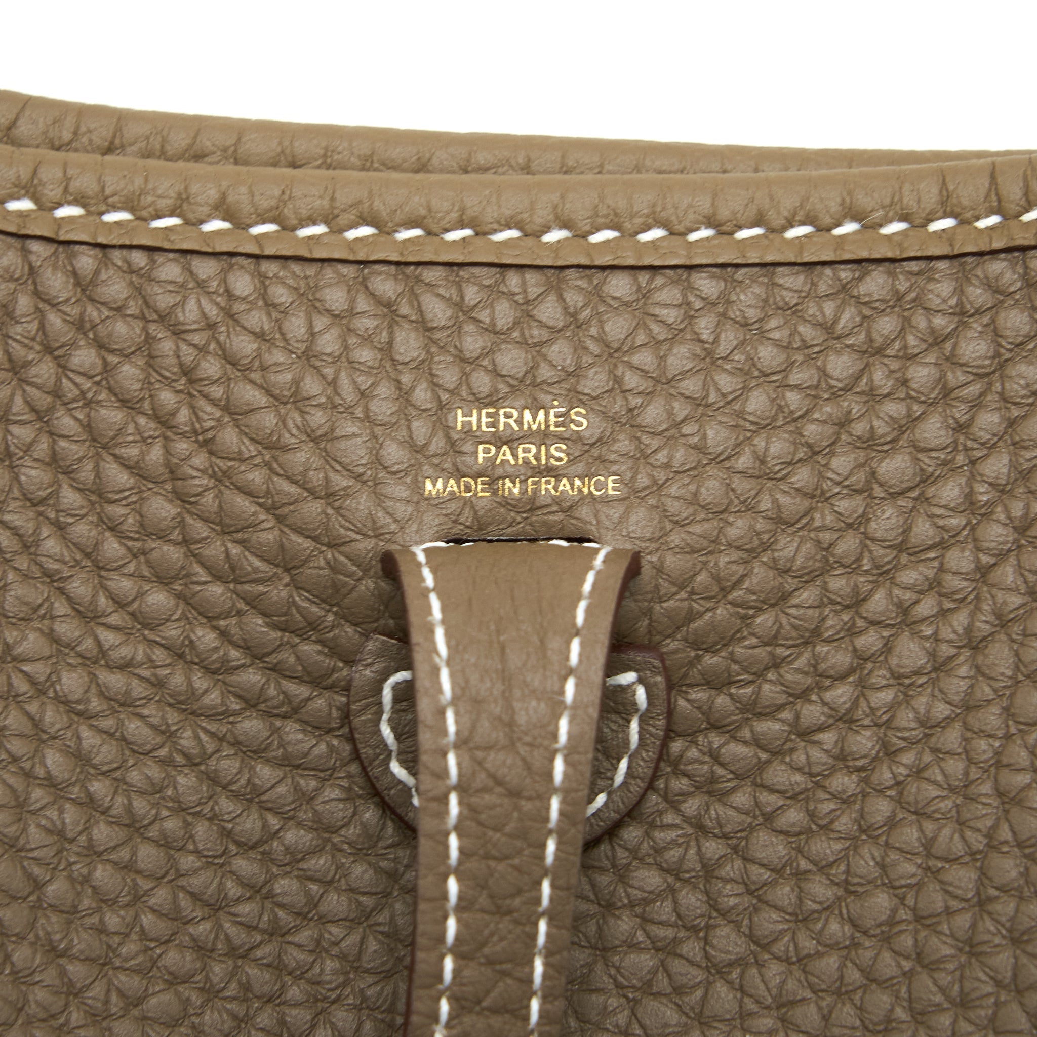 HERMES MINI EVELYN CLEMENCE ETOUPE / BLUE INDIGO GHW